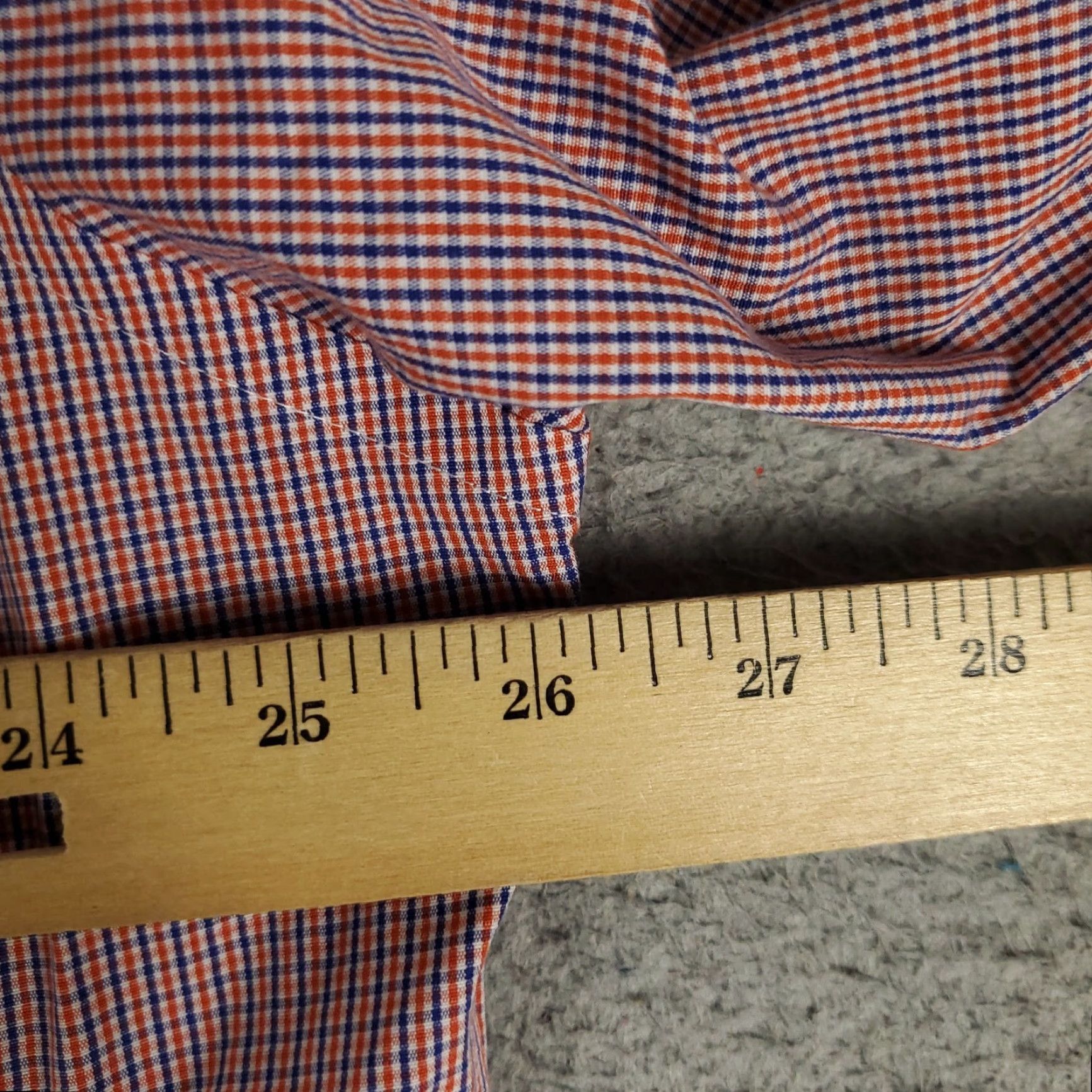 Brooks Brothers Brooks Brothers Shirt Mens 17.5 Red Blue Check Dress Button Up Long Sleeve Size 46R - 5 Thumbnail