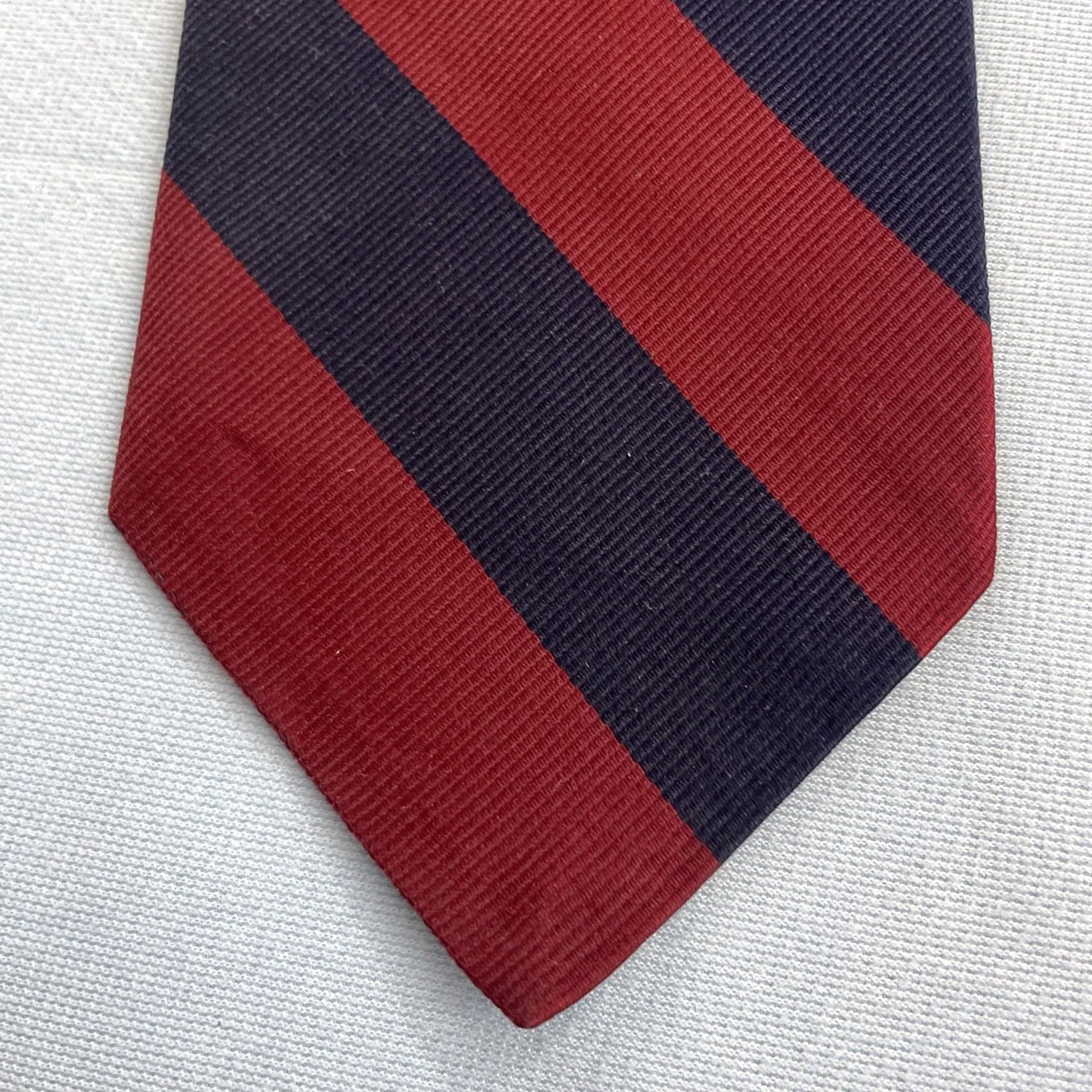 Robert Talbott VINTAGE Robert Talbott Nordstrom Silk Tie Repp Tie Woven Silk Red Blue 90s 3.5x58 Mens Neckwear Size ONE SIZE - 2 Thumbnail