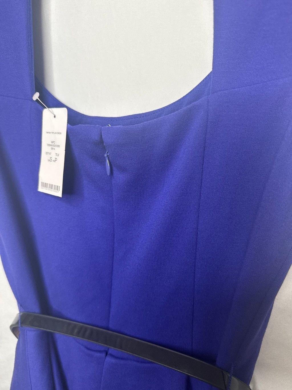 Bebe NWT Bebe Mariah peplum pencil open back blue dress sz Sm Size S / US 4 / IT 40 - 8 Thumbnail