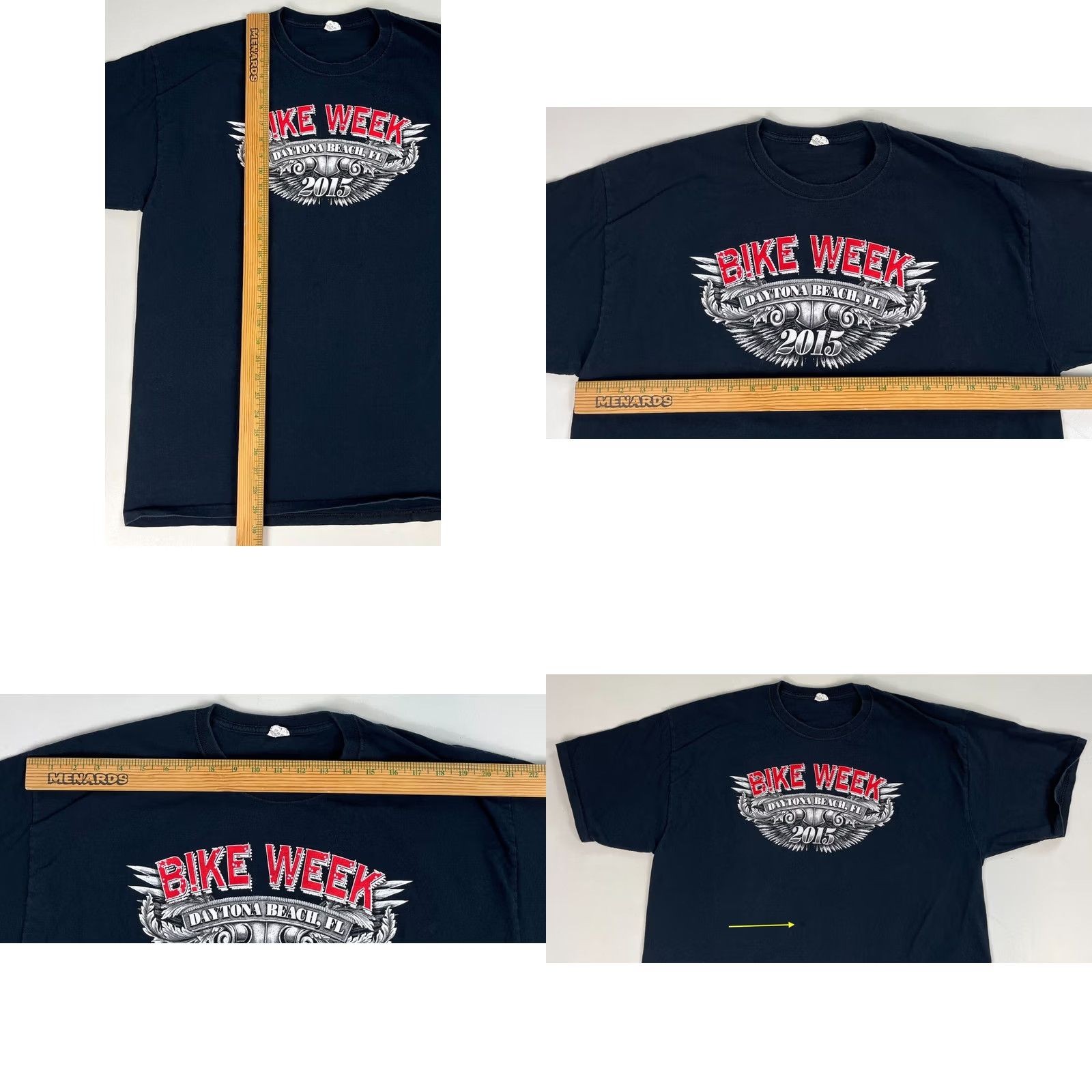 Fruit Of The Loom Fruit of the Loom T-Shirt Daytona Beach 2015 74th Bike Week Double-Sided Sz XL Black Men Shirt Size US XL / EU 56 / 4 - 8 Thumbnail