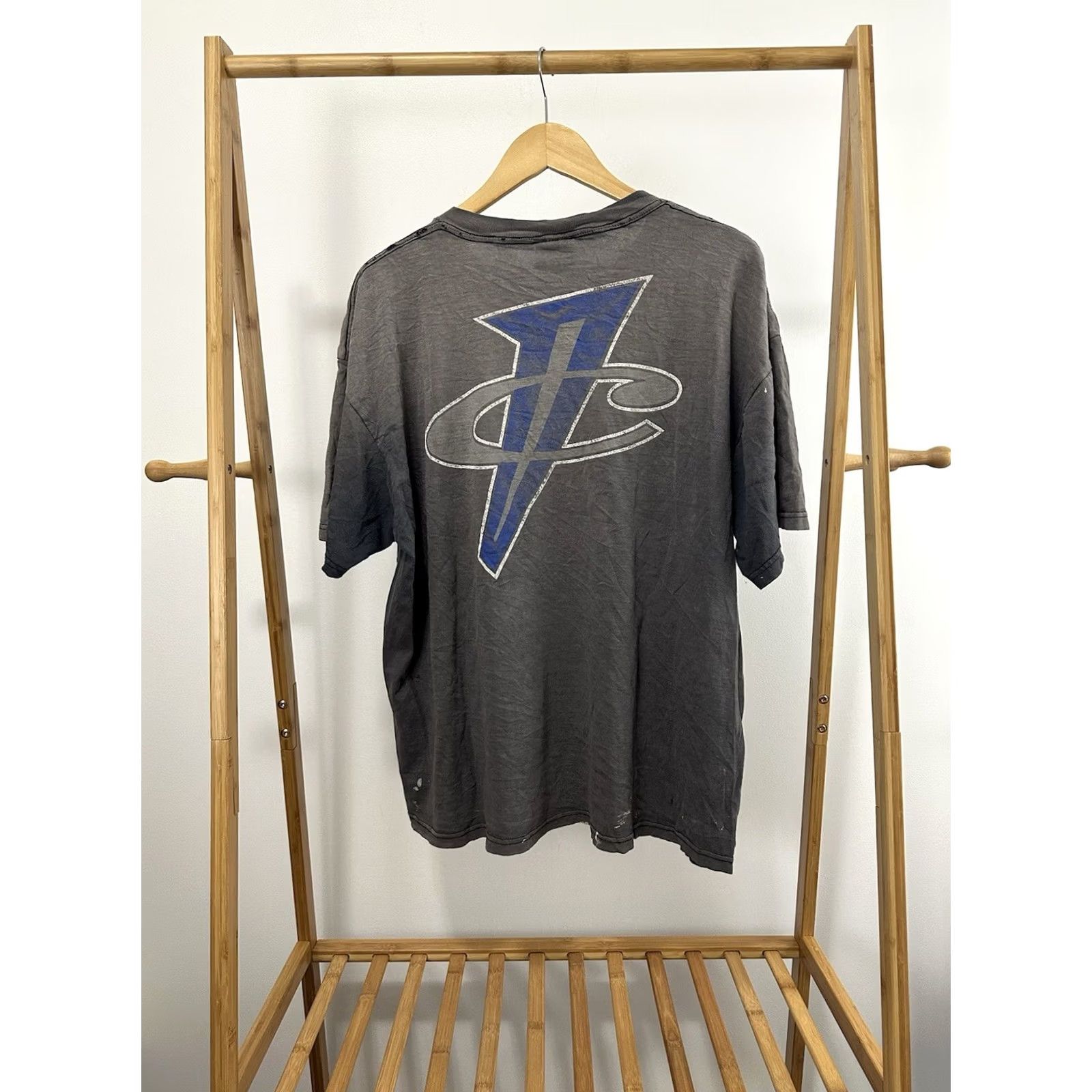 Nike VTG Nike T-Shirt Mens L Black 90s Penny Hardaway NBA Gradient Sun Faded Distressed Worn Grunge Orlando Basketball Size US L / EU 52-54 / 3 - 2 Thumbnail