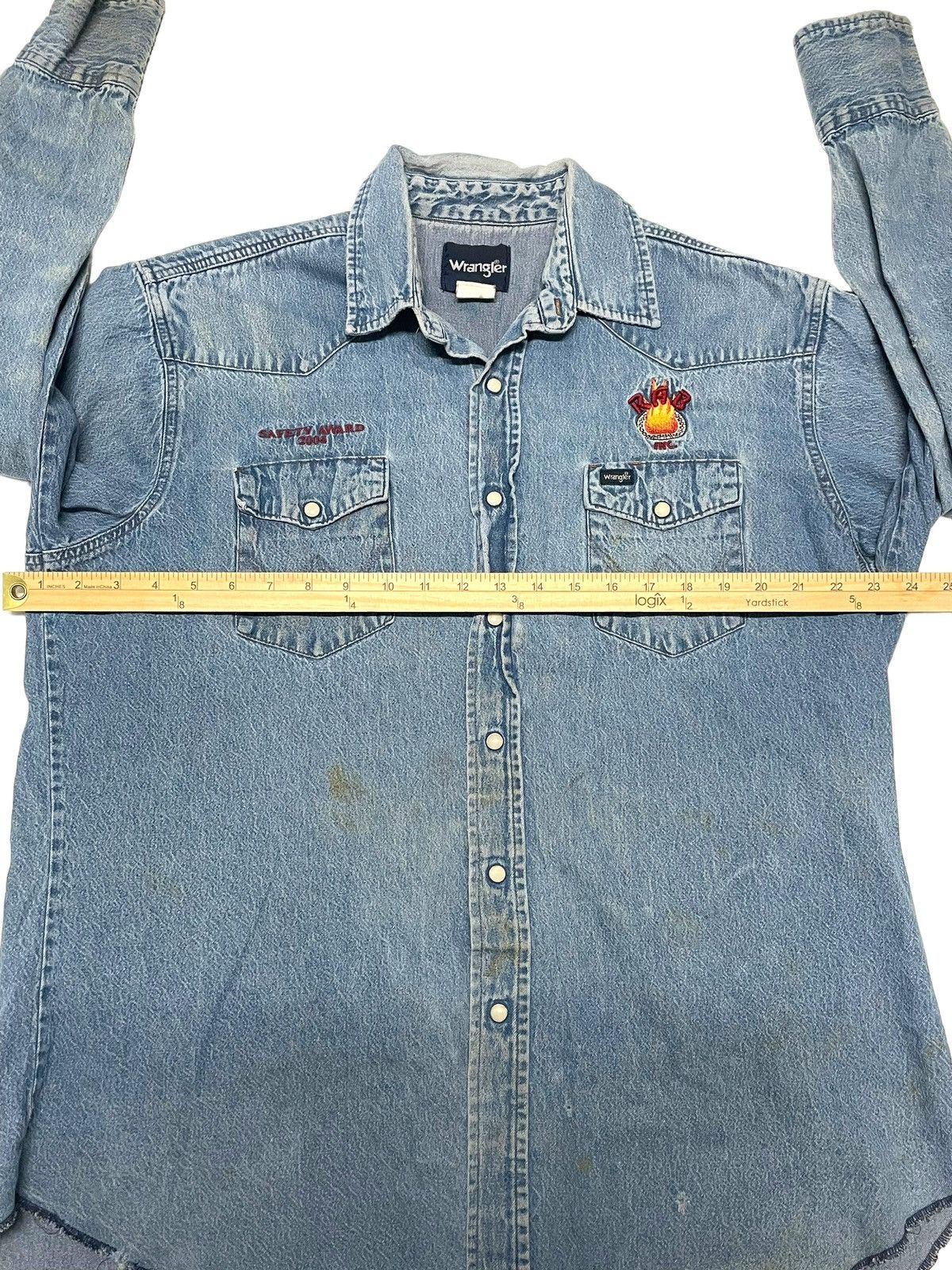 Vintage × Wrangler Vintage cowboy 90s pearl snap polo wrangler distress shirt Size US L / EU 52-54 / 3 - 6 Thumbnail