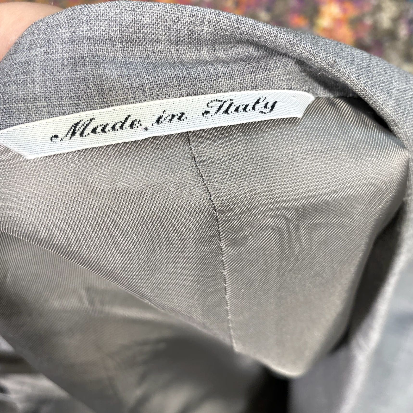Canali Canali Wool Suit Coat Jacket Men 46 Gray 100% Wool Two-Button Notch Lapel Regular Double-Breasted Solid Italy Vintage No N/A N/A Size 46R - 5 Thumbnail