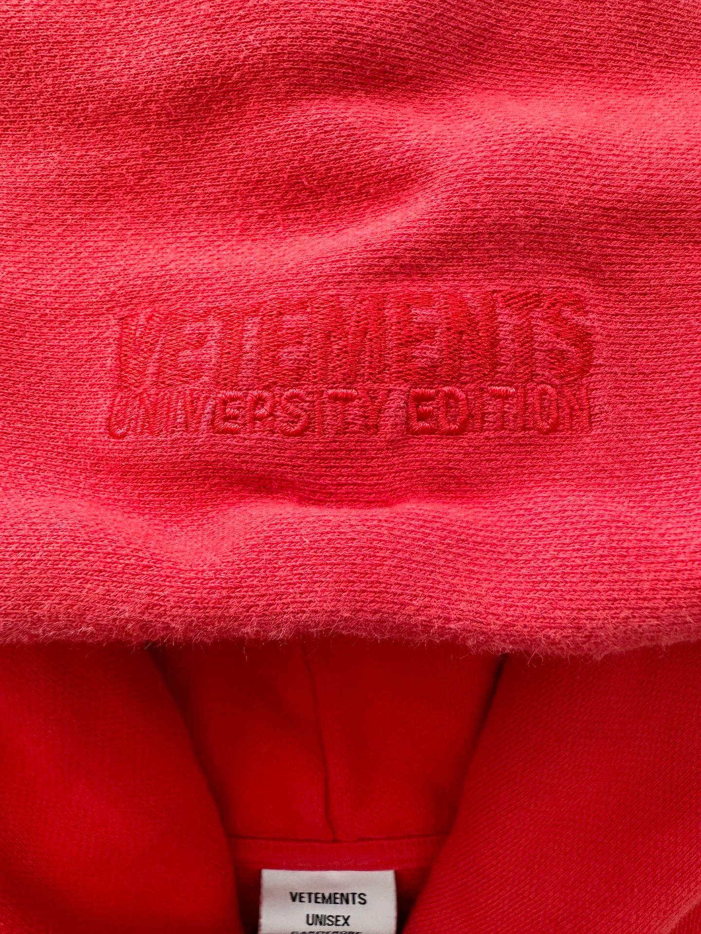 Vetements Vetements 19AW Oversize Red College Print Hoodie S Size S / US 4 / IT 40 - 5 Thumbnail