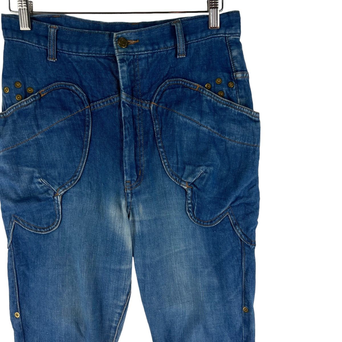 Issey Miyake 🔥VINTAGE BIKER DENIM JEANS MERCIBEAUCOUP ISSEY MIYAKE Size US 32 / EU 48 - 4 Thumbnail