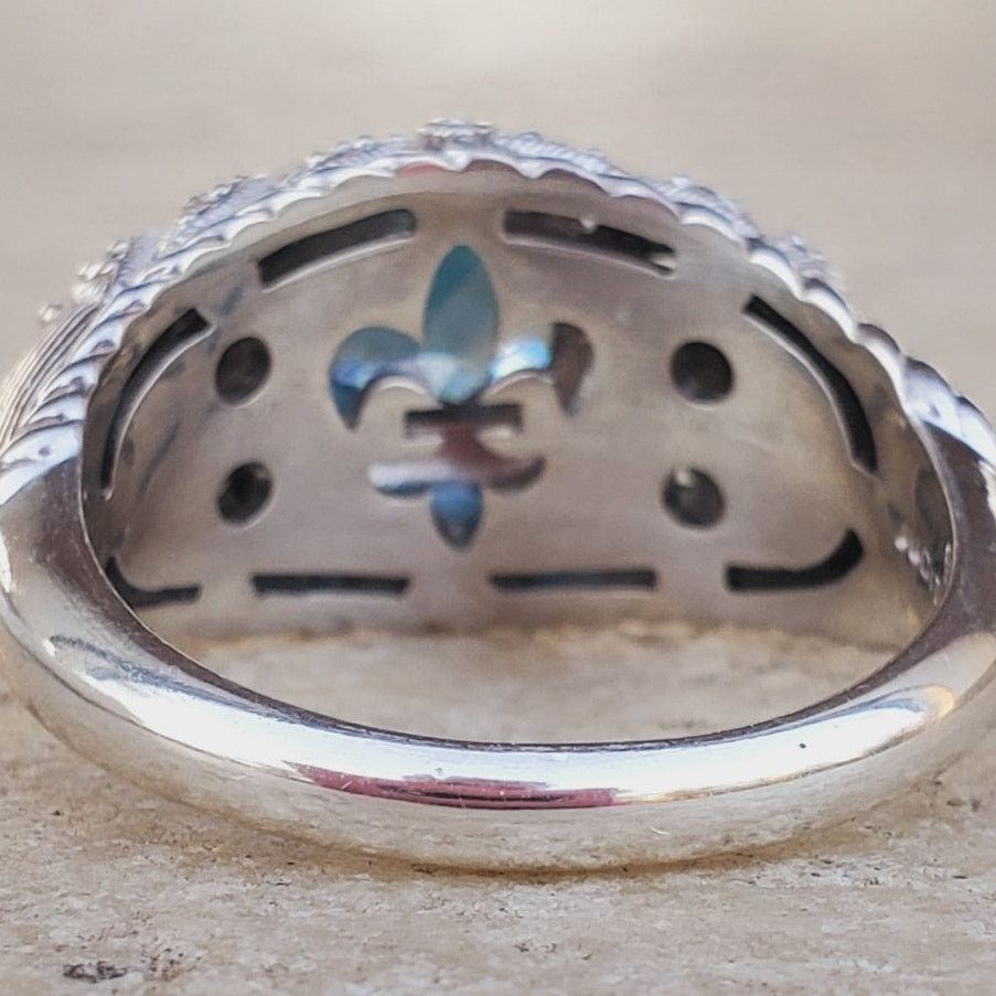 Judith Ripka Judith Ripka Diamonique Blue Topaz Ring 925 Sterling Silver Size ONE SIZE - 4 Thumbnail