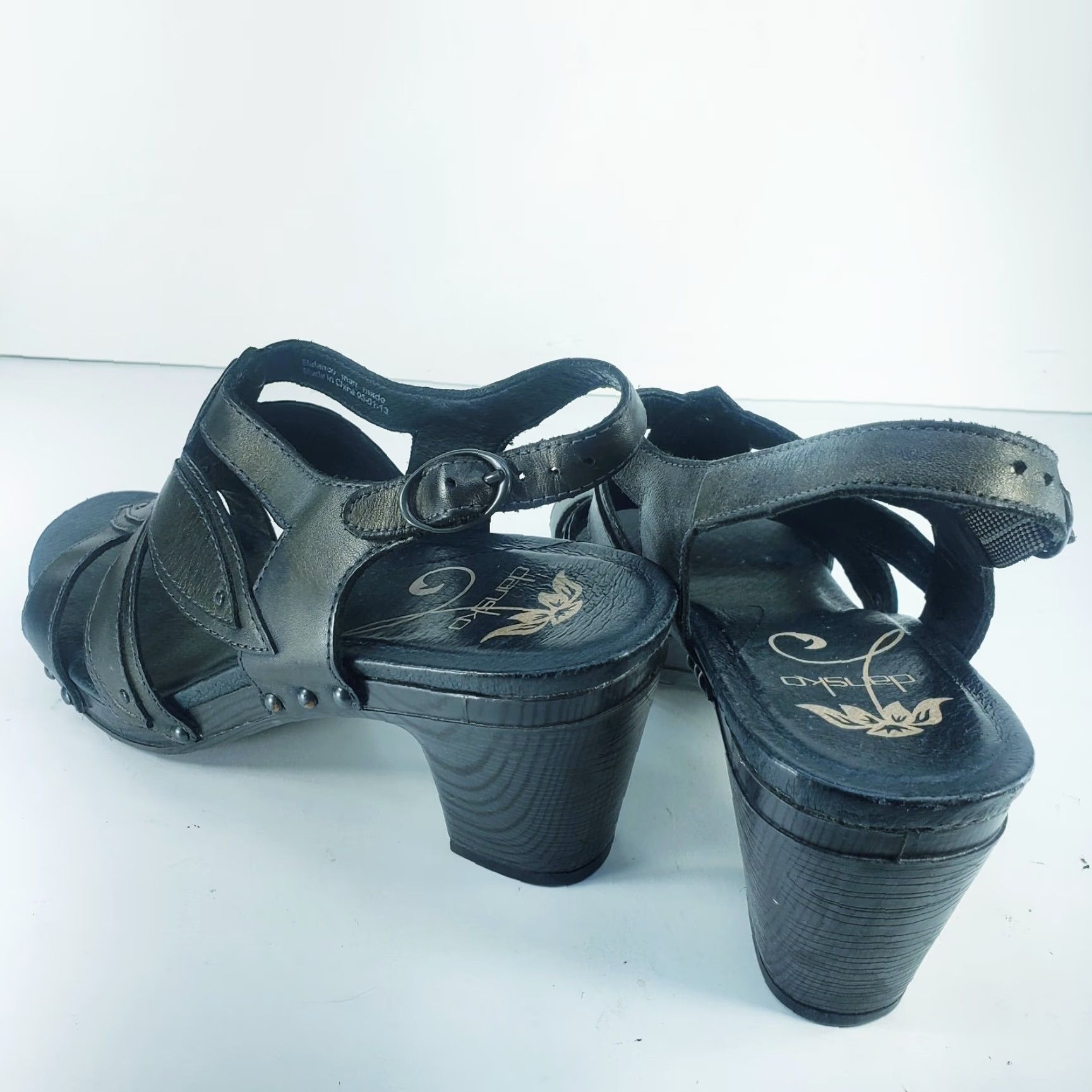 Dansko Dansko Black Leather Heeled Sandals Open Toe Ankle Strap Women's US 8-8.5 EU 39 Size US 8.5 / IT 38.5 - 5 Thumbnail