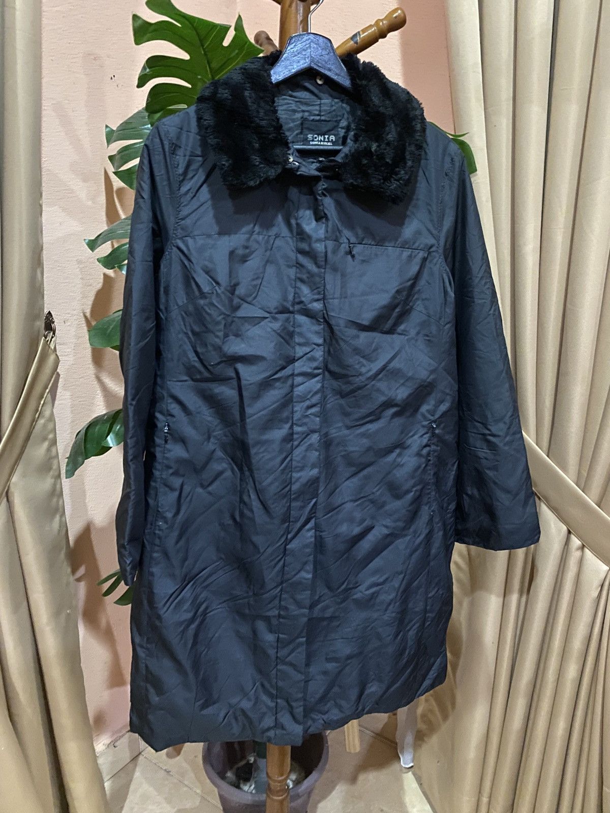 Sonia Rykiel Sonia Rykiel Black Fur-Collar Coat - Vintage Parisian Chic Size XS / US 0-2 / IT 36-38 - 3 Thumbnail