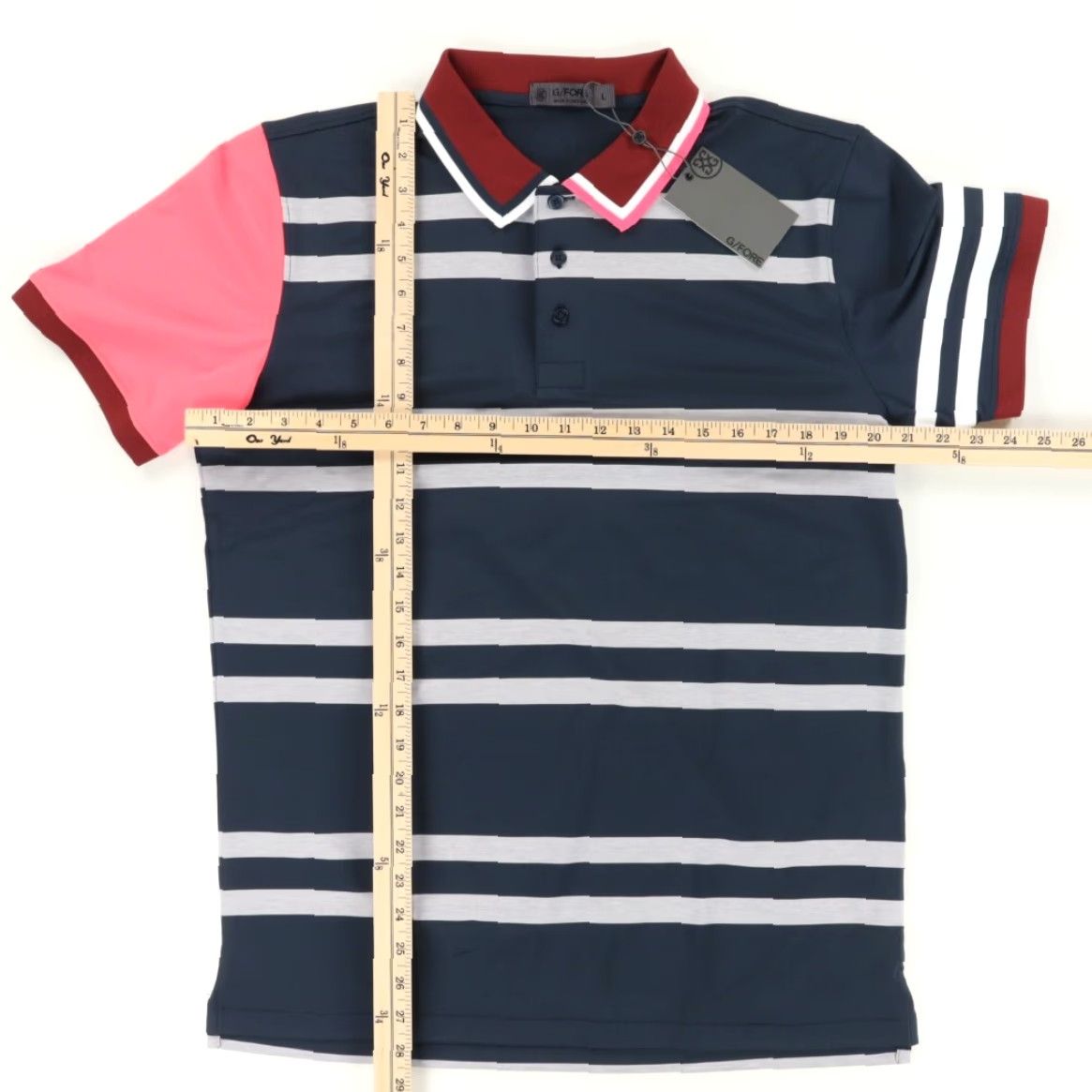 G/FORE G/Fore Variegated Tech Stretch Striped Polo Shirt Twilight Men's L Shirt Polo Shirt Twilight Men L Striped Tech Stretch Size US L / EU 52-54 / 3 - 3 Thumbnail