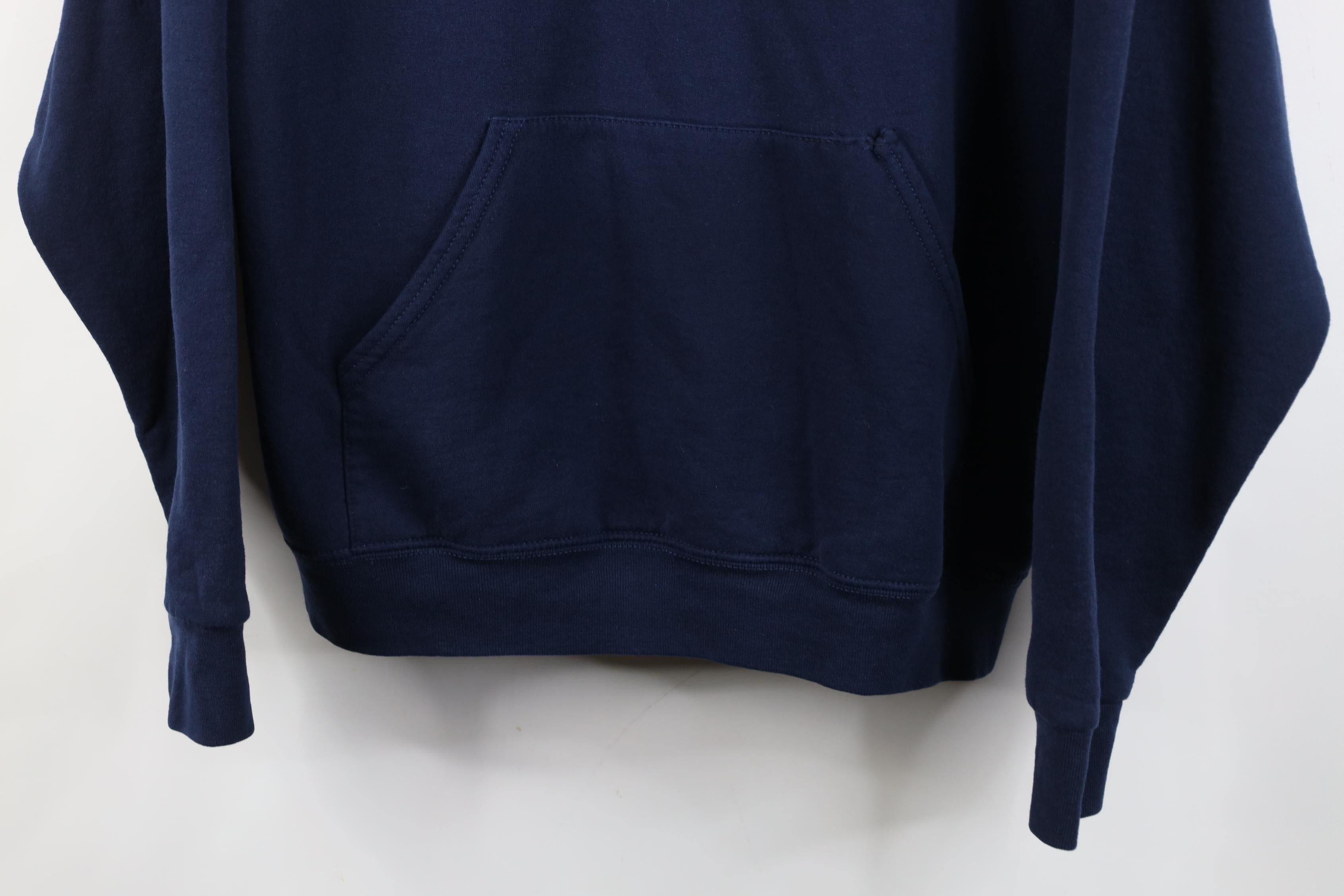 Vintage Vintage 90s University of Michigan Hoodie Sweatshirt Blue Size US L / EU 52-54 / 3 - 3 Thumbnail