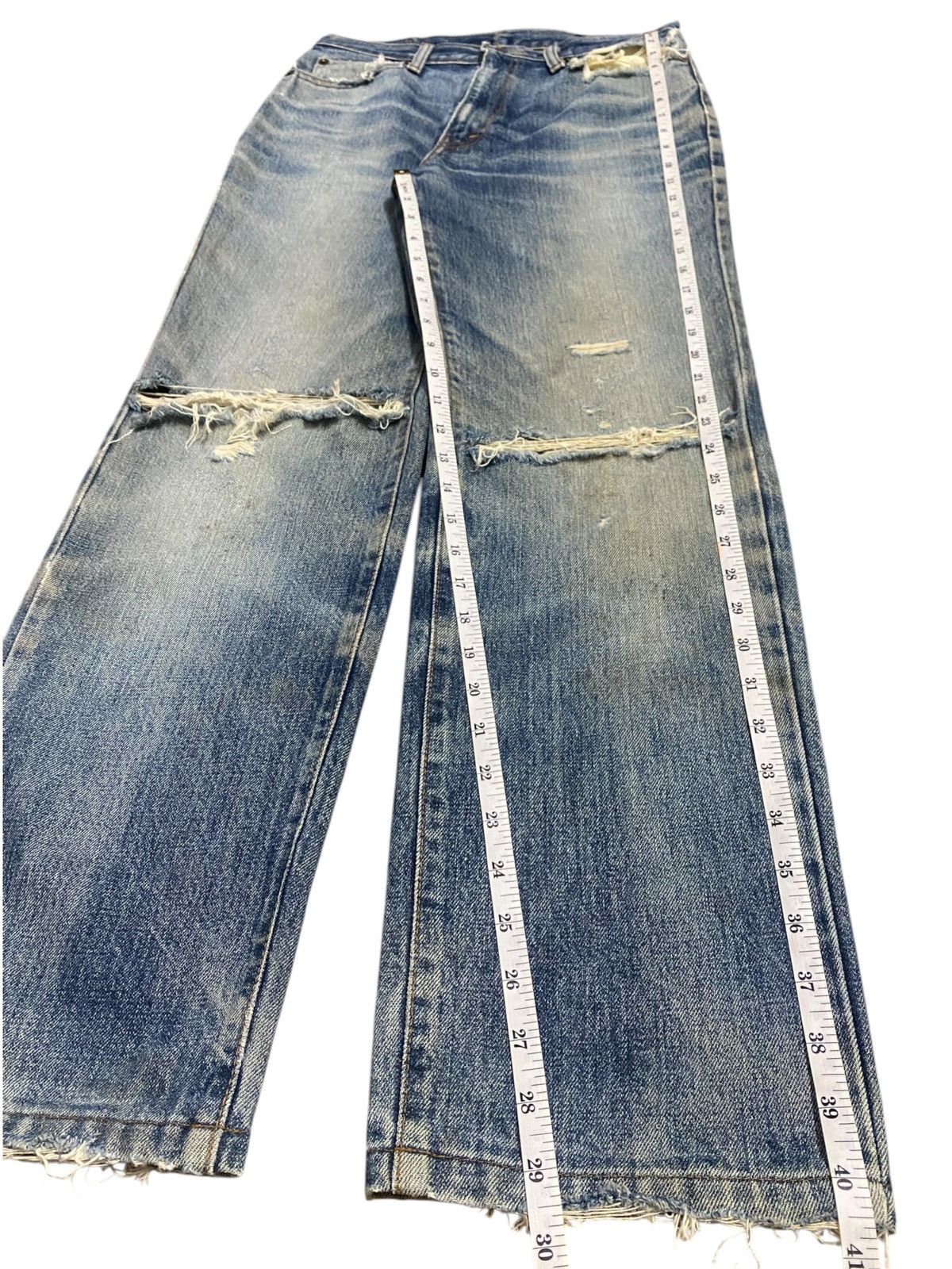 Vintage Vintage Bobson Japan Blue Wash Distressed Loose Jeans Size US 29 - 21 Thumbnail