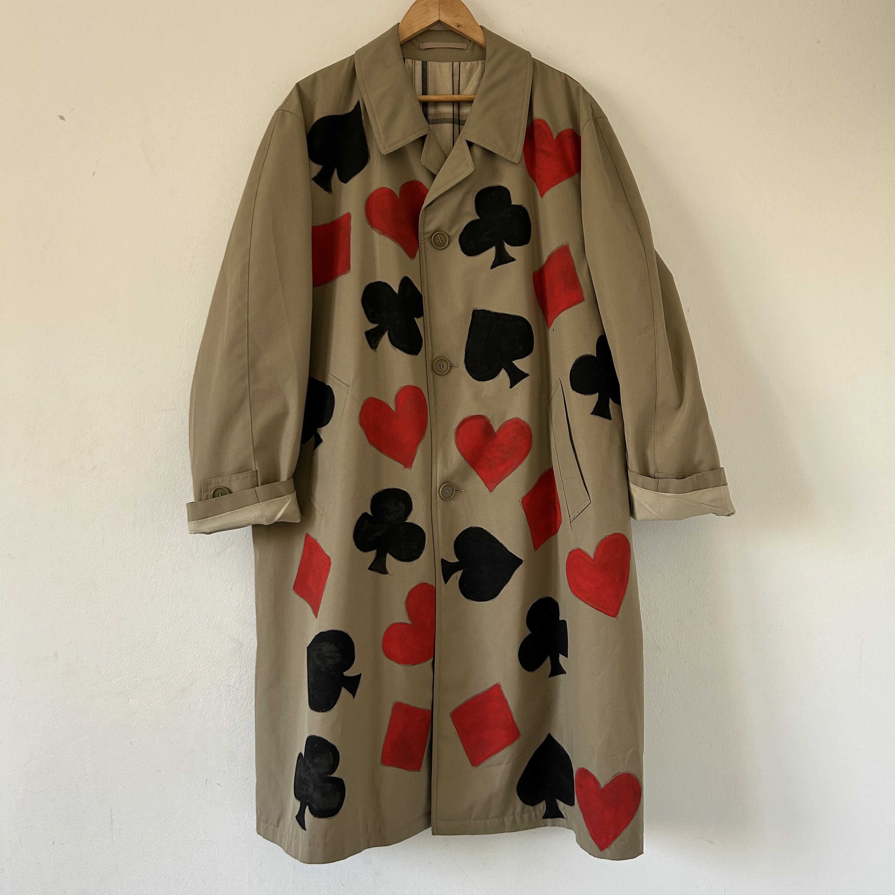 Custommade Custom poker joker print unisex vintage trench coat Size ONE SIZE - 7 Thumbnail