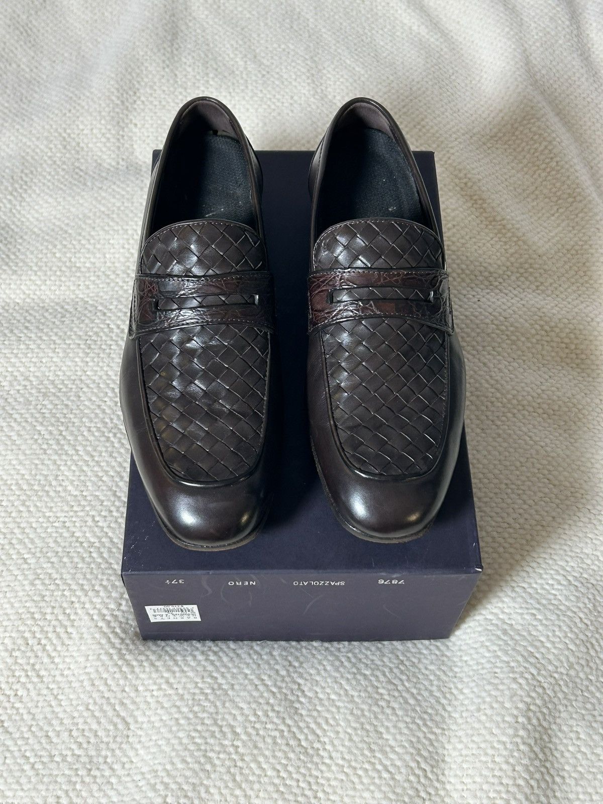 Bottega Veneta 2000s Vintage Bottega Veneta Intrecciato Leather Loafers Size US 7.5 / EU 40-41 - 1 Thumbnail