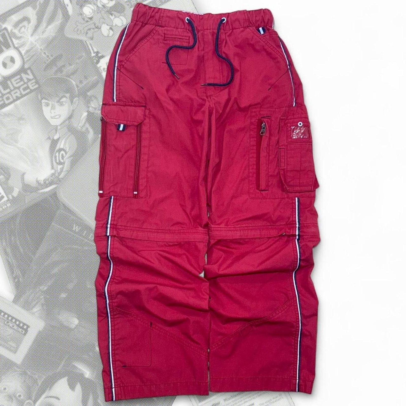 Arizona Jean Co. Vintage 90’s Arizona Jeans Striped Cargo Paratrooper Pants Size 30" / US 8 / IT 44 - 3 Thumbnail