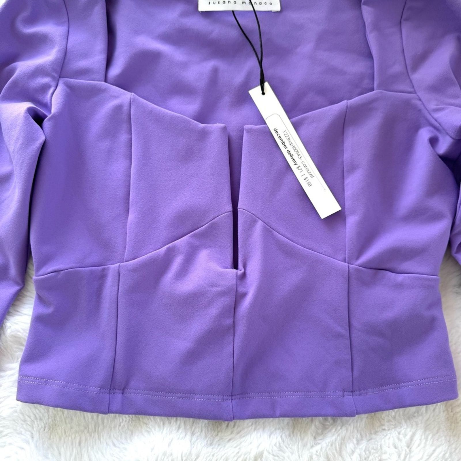 Susana Monaco NWT SUSANA MONACO Purple Long Sleeve Women's Crop Top Size S Size S / US 4 / IT 40 - 5 Thumbnail