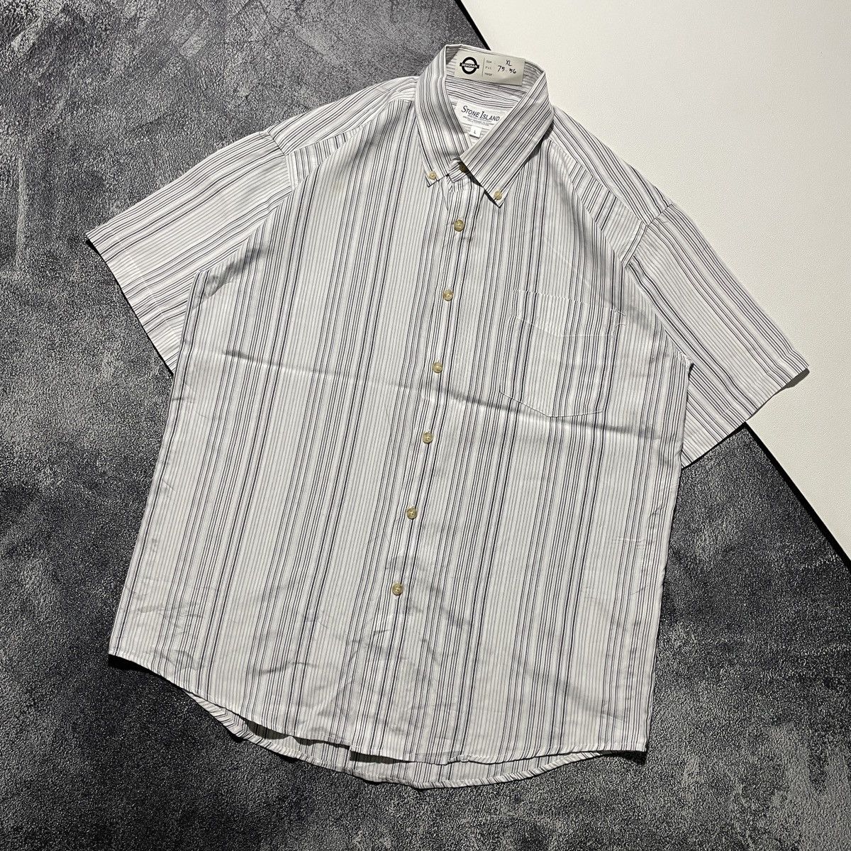 Balenciaga × Issey Miyake × Stone Island Vintage Stone Island Pocket Shirts Size US XL / EU 56 / 4 - 2 Thumbnail