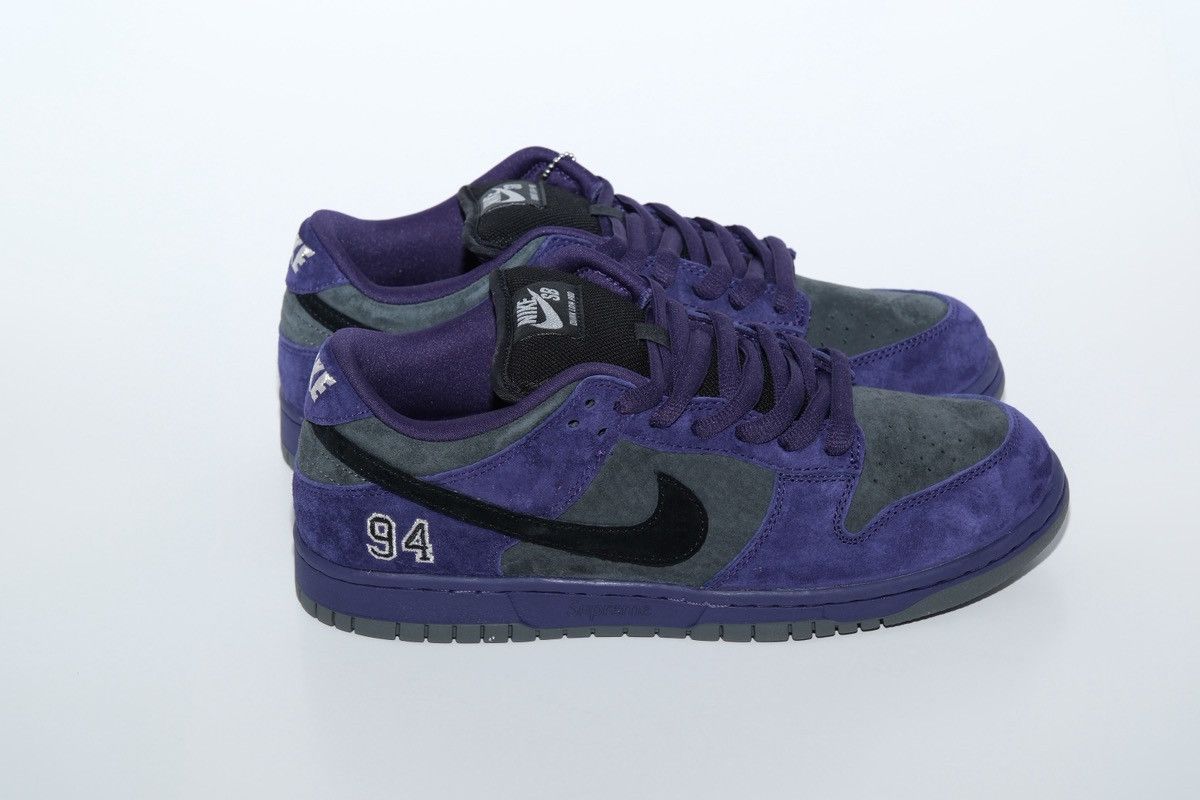 Nike SUPREME X DUNK LOW SB 'INK' PURPLE IN HAND SZ 8.5 MENS Size US 8.5 / EU 41-42 - 7 Thumbnail