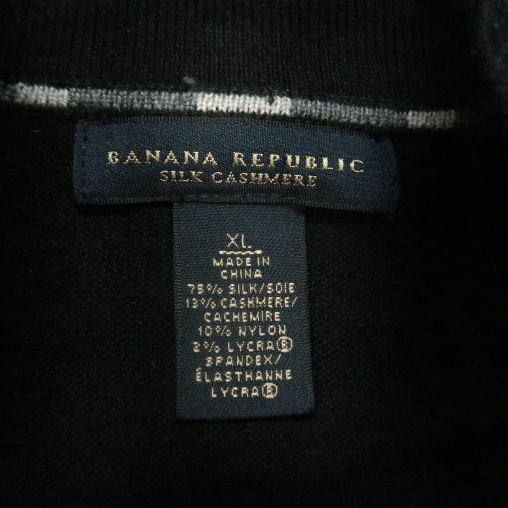 Banana Republic VINTAGE or not? (No) Banana Republic Sweater Mens XL Black Silk Cashmere Pullover Knit Mock Neck Long Sleeve Regular Fit 100%? Size US XL / EU 56 / 4 - 3 Thumbnail