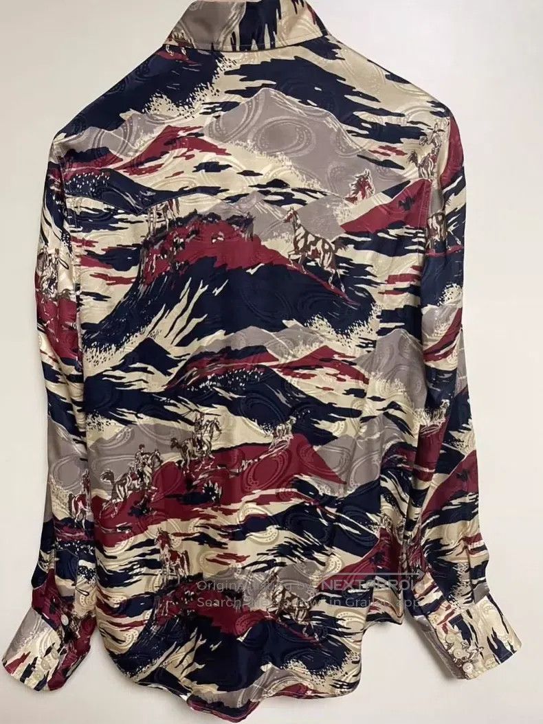 RRL Ralph Lauren RRL Ralph Lauren Silk western printed Hawaiian shirt jacke Size US S / EU 44-46 / 1 - 2 Thumbnail