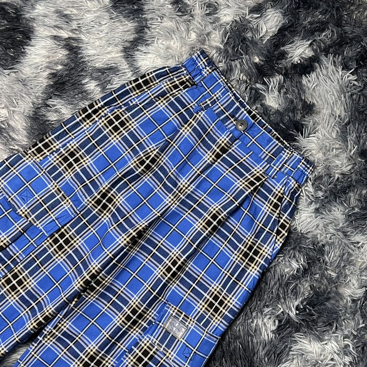 Bershka Bershka Blue Chequered Jogger Cargo Pants Size US 26 / EU 42 - 3 Thumbnail