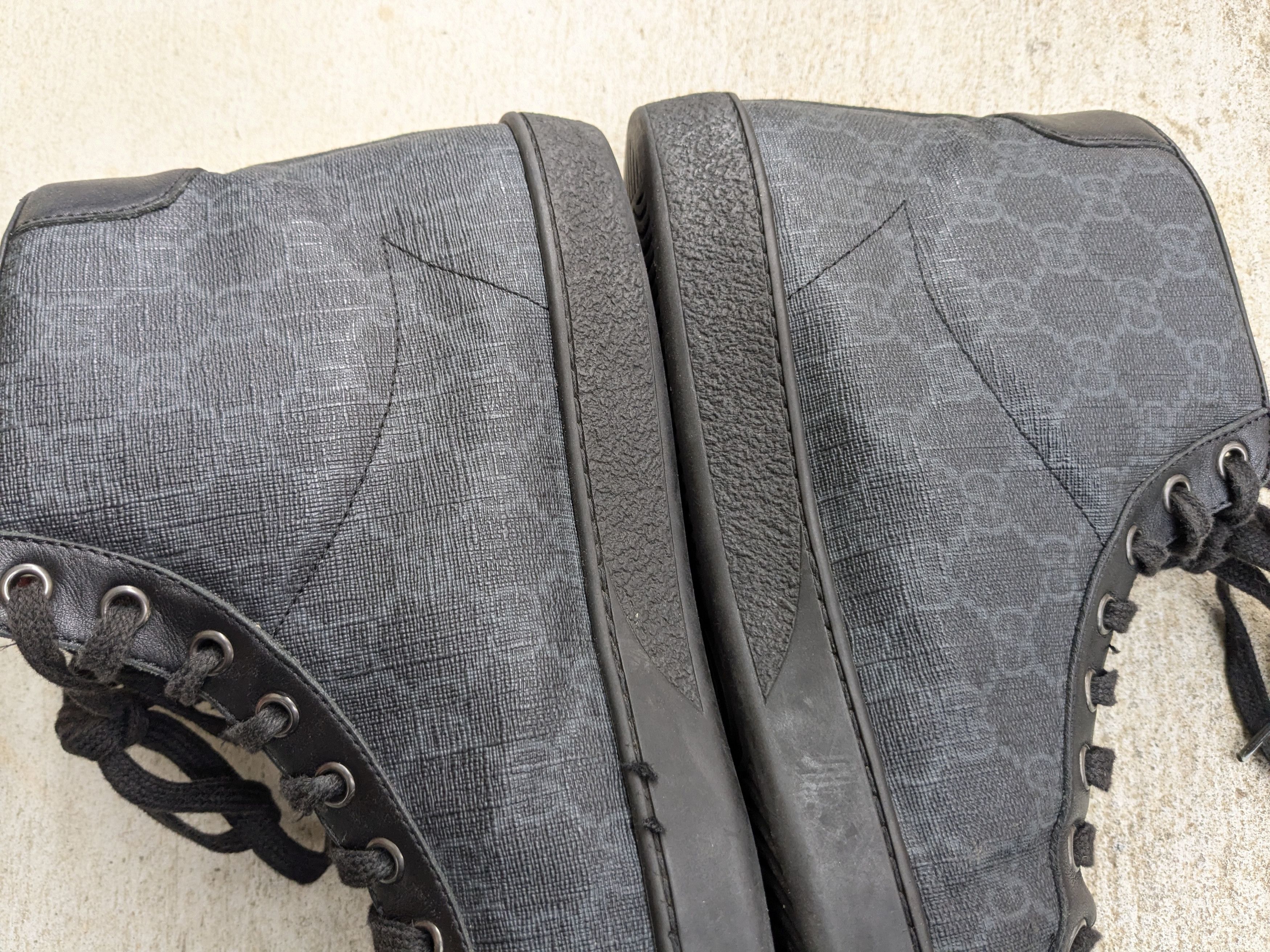 Gucci Gucci Sneakers Black Monogram High 10 Leather Canvas Size US 10 / EU 43 - 10 Thumbnail