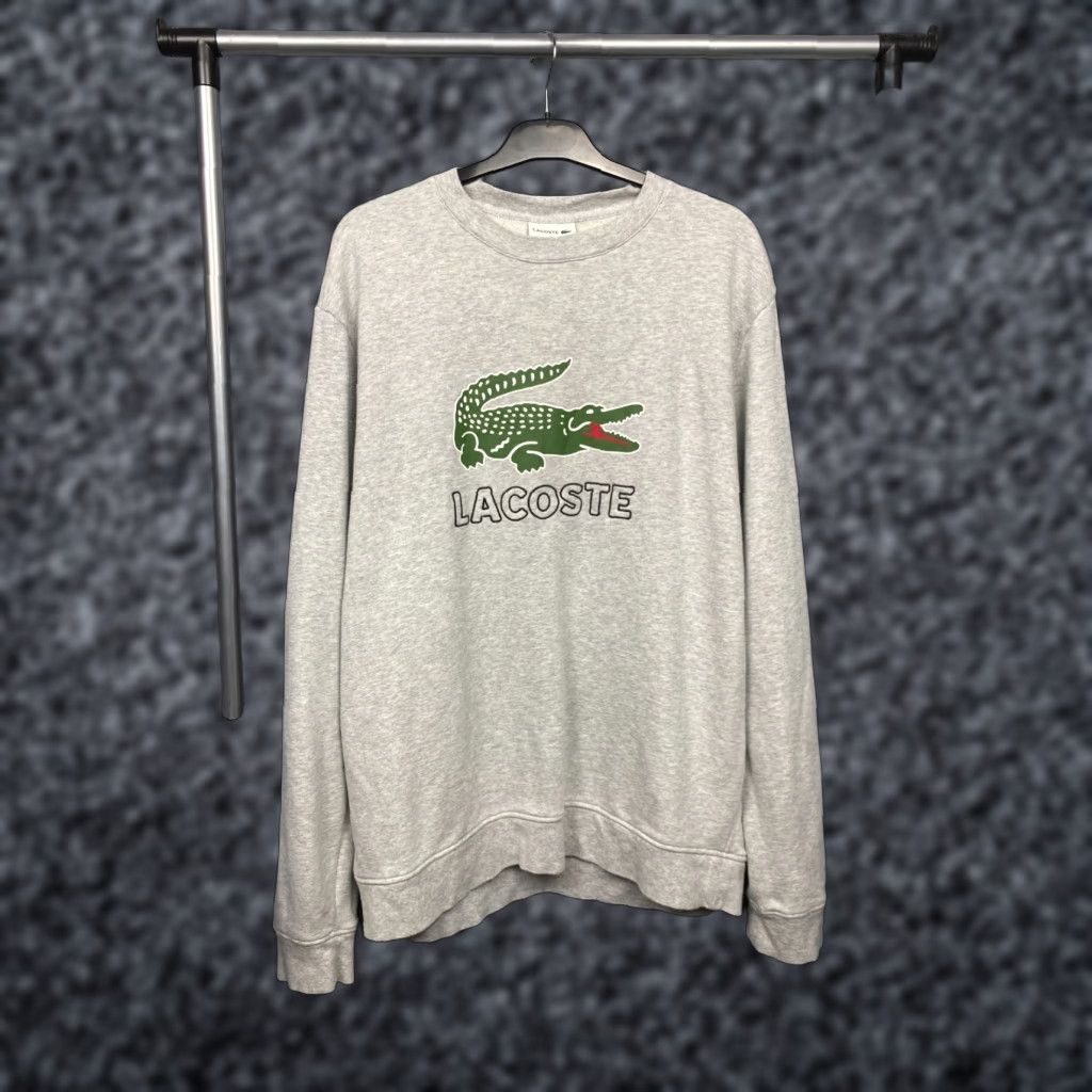 Lacoste Lacoste Vintage Mens Big Logo Crew Neck Sweatshirt Shirt 2XL Gray Logo 90s? Size US XXL / EU 58 / 5 - 1 Thumbnail