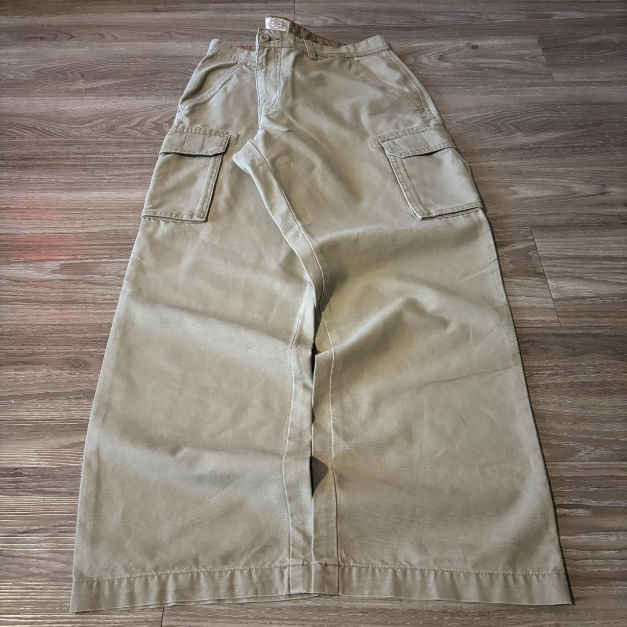 Vintage Crazy Vintage Y2K/2000s Baggy Light Khaki Skater Cargo Pants! 36x30 Size US 36 / EU 52 - 3 Thumbnail