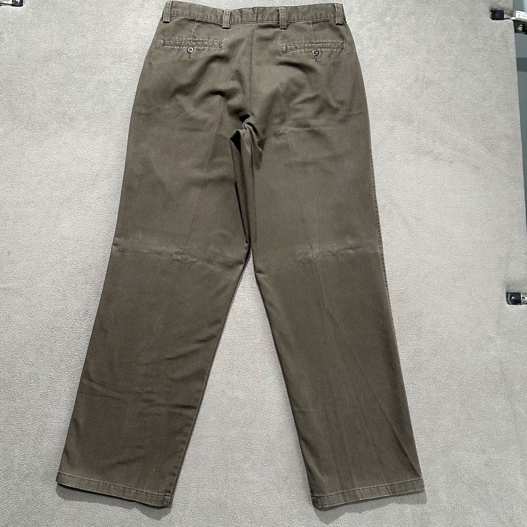 Dockers DOCKERS Khaki Pants Mens Brown Pleated Relaxed Straight 33x32 (33x31.5) Size US 33 - 2 Thumbnail