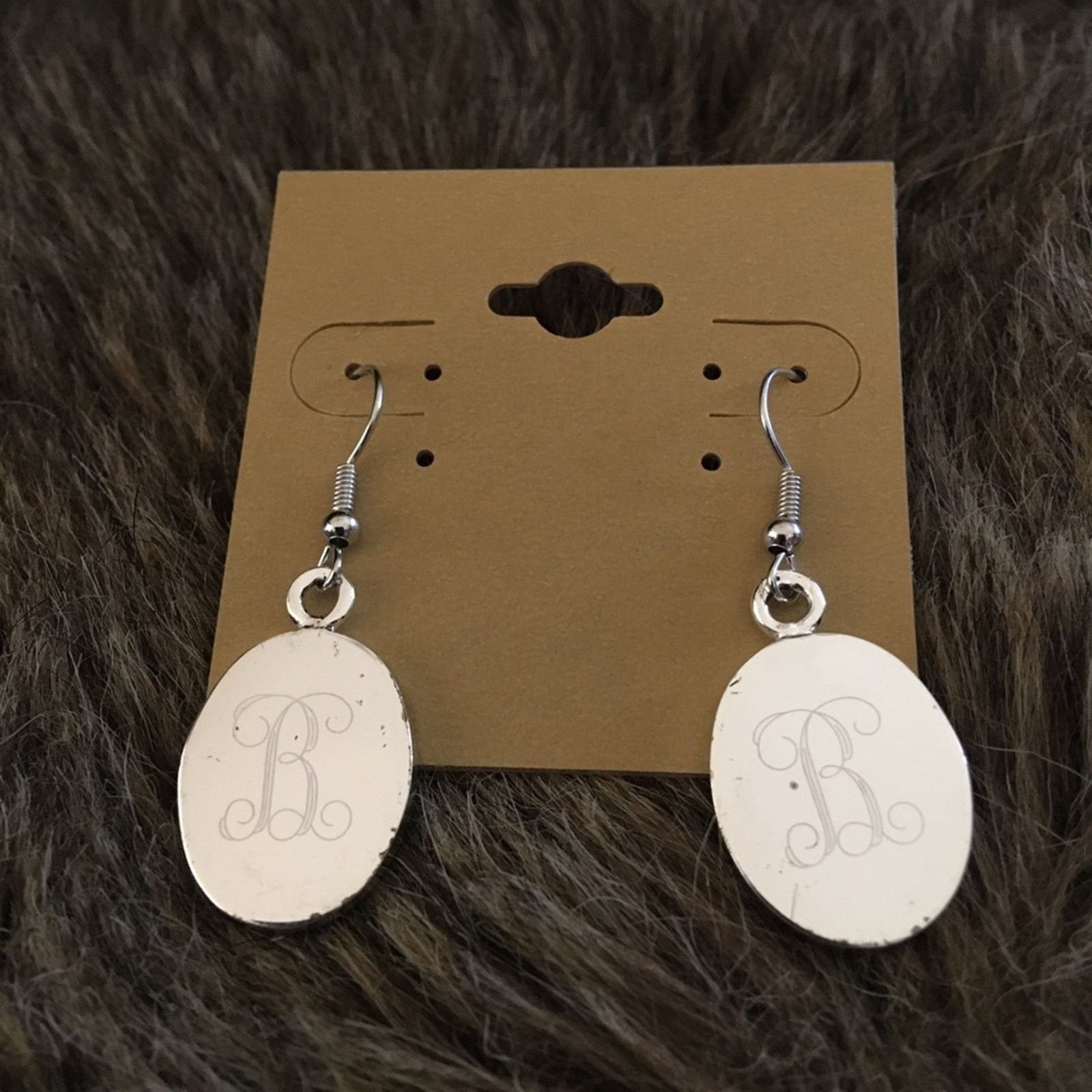 Vintage Vintage silver plated monogram “B” earrings Size ONE SIZE - 1 Thumbnail