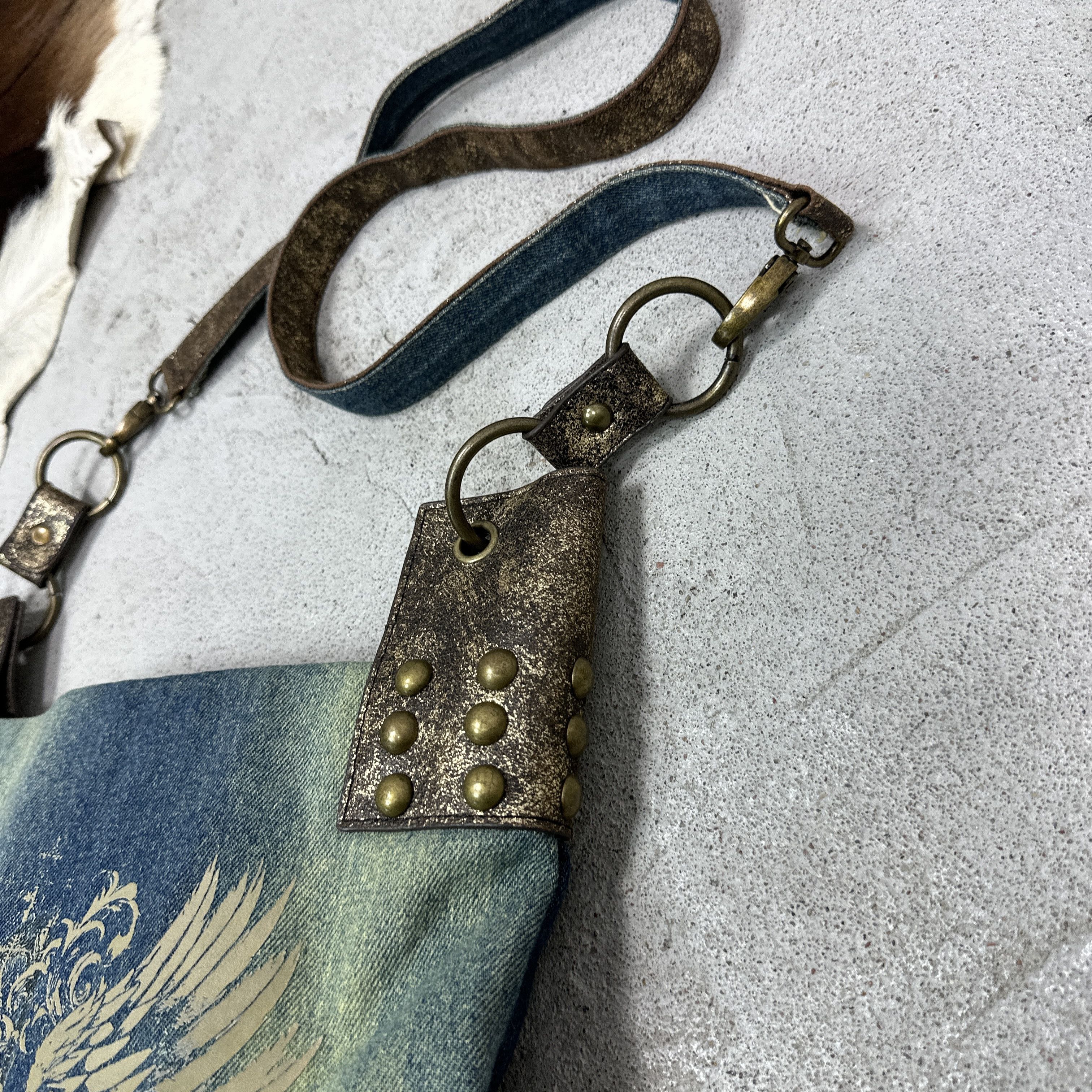 Vintage Vintage Grunge Avant Garde Denim Printed Skull Jeans Bag Y2K Size ONE SIZE - 5 Thumbnail