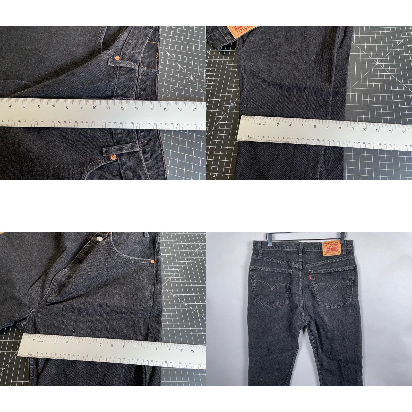 Levi's Vintage Levi's 505 Jeans Men Regular Fit Straight Leg Denim Black 35x28 90s Grunge Retro Size US 35 - 8 Thumbnail