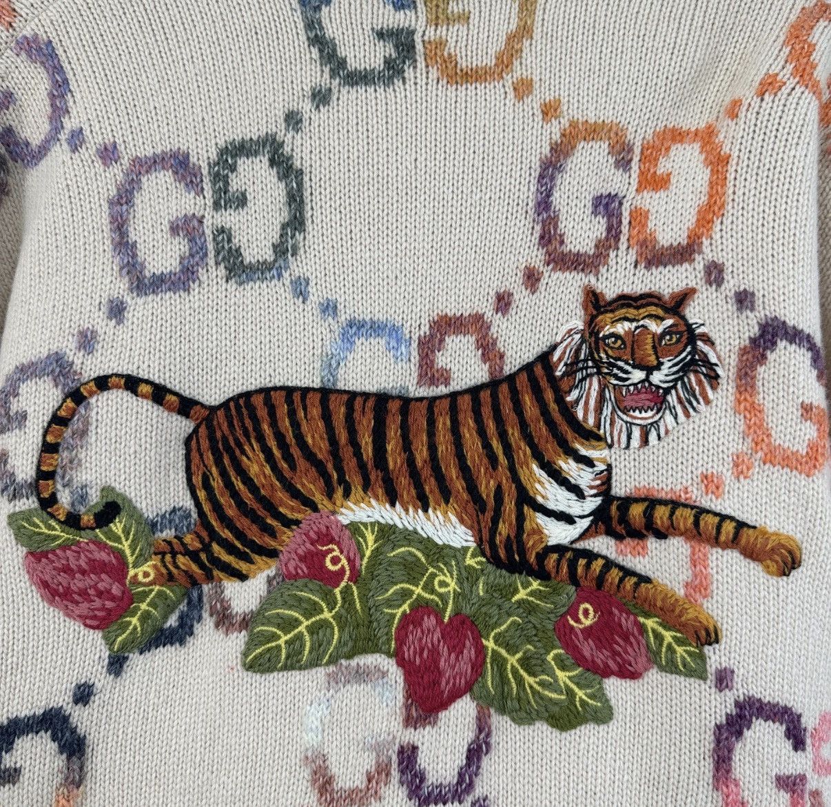 Gucci Gucci Double G Jacquard All-Over Print Knit Cardigan K12 Size XL / US 12-14 / IT 48-50 - 7 Thumbnail