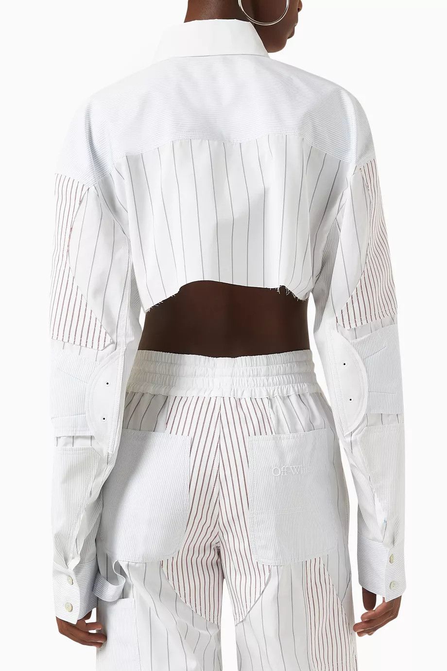 Off-White o1y1225 Striped Shirt in Off-White/Brown Size S / US 4 / IT 40 - 3 Thumbnail