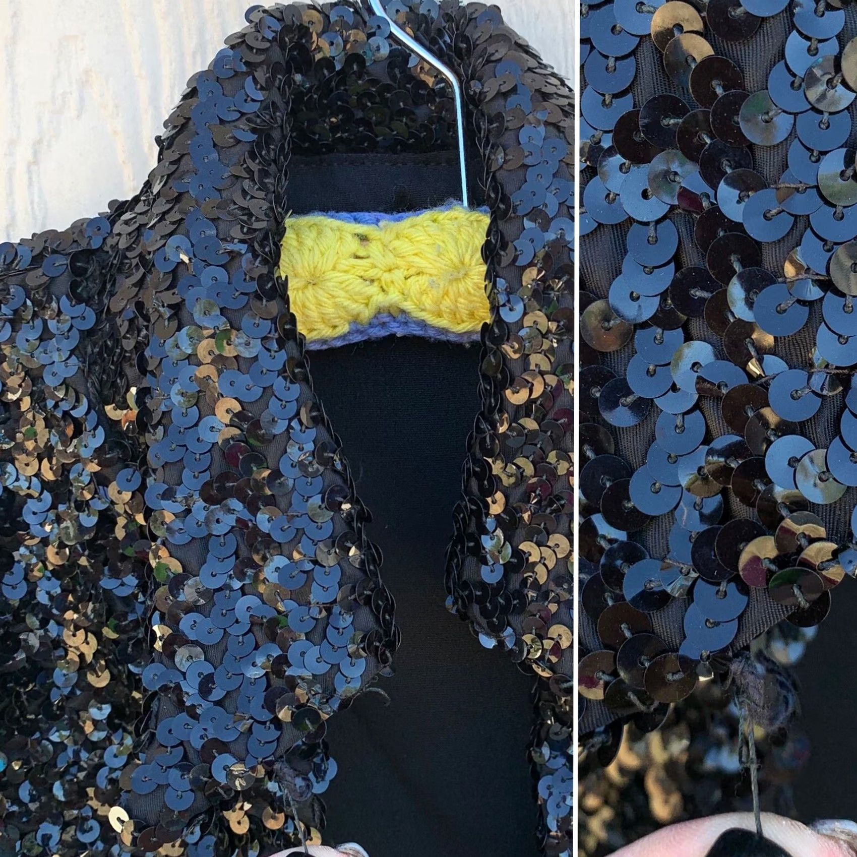 Paige VINTAGE Unionmade Beverly Paige sequin jacket open front shirt style 1960s Mod GoGo Black XS? No, Size 10 Mens Girls Womens Size L / US 10 / IT 46 - 7 Thumbnail