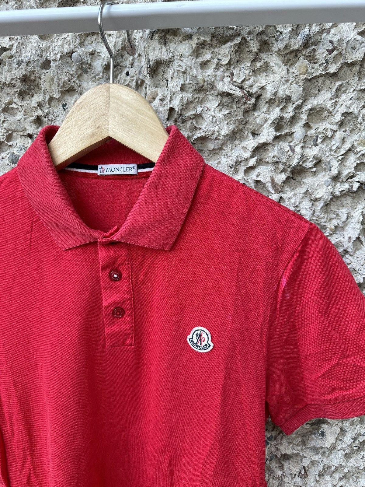 Moncler moncler red logo polo shirt Size S / US 4 / IT 40 - 2 Thumbnail