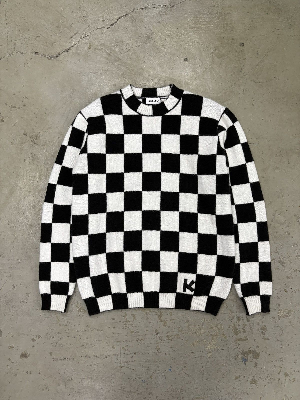 Kenzo Paris sweater checkered knitted vintage
