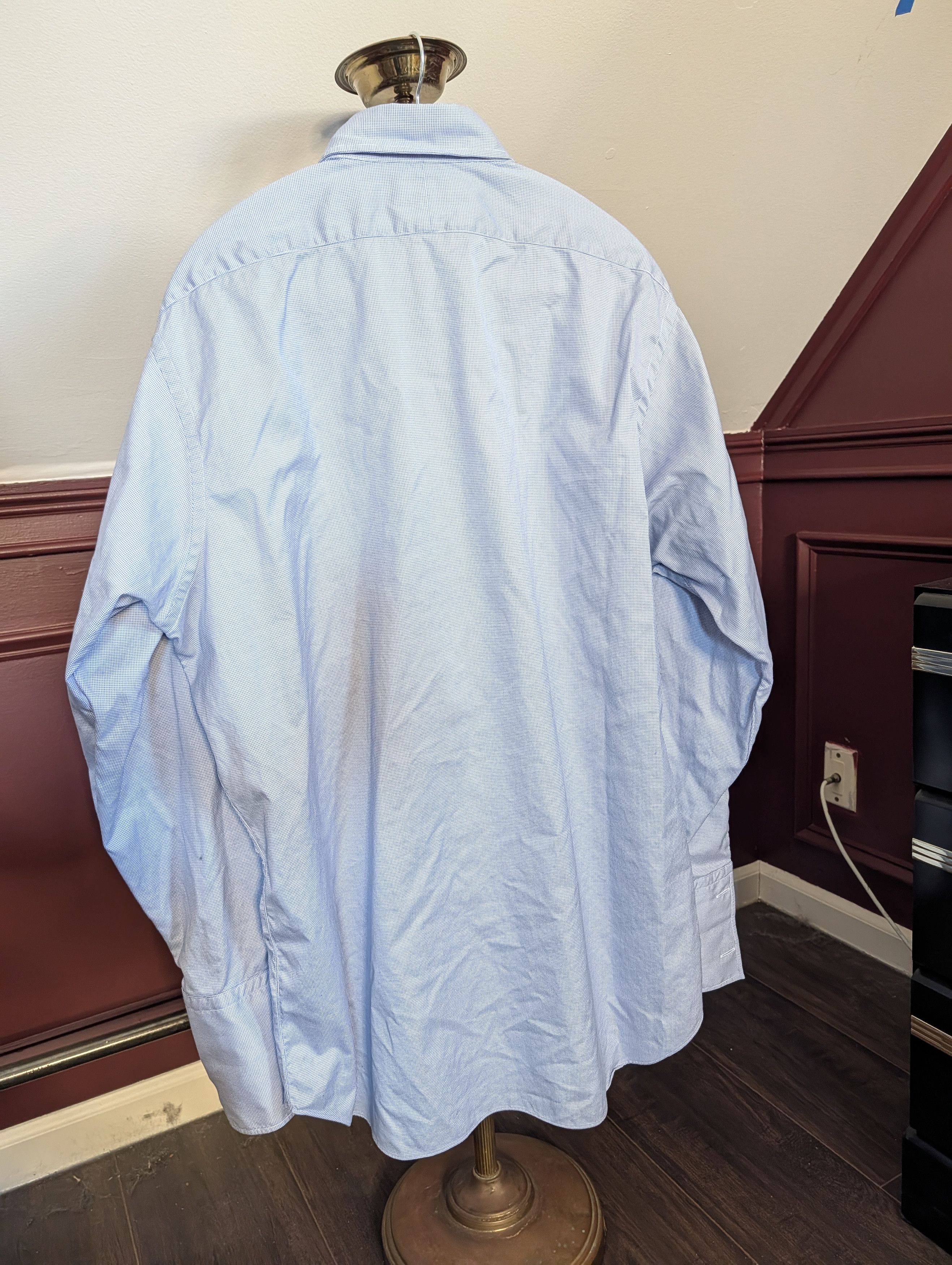 Hamilton Bespoke light blue pinpoint French Cuff MiUSA shirt Size US XXL / EU 58 / 5 - 8 Thumbnail