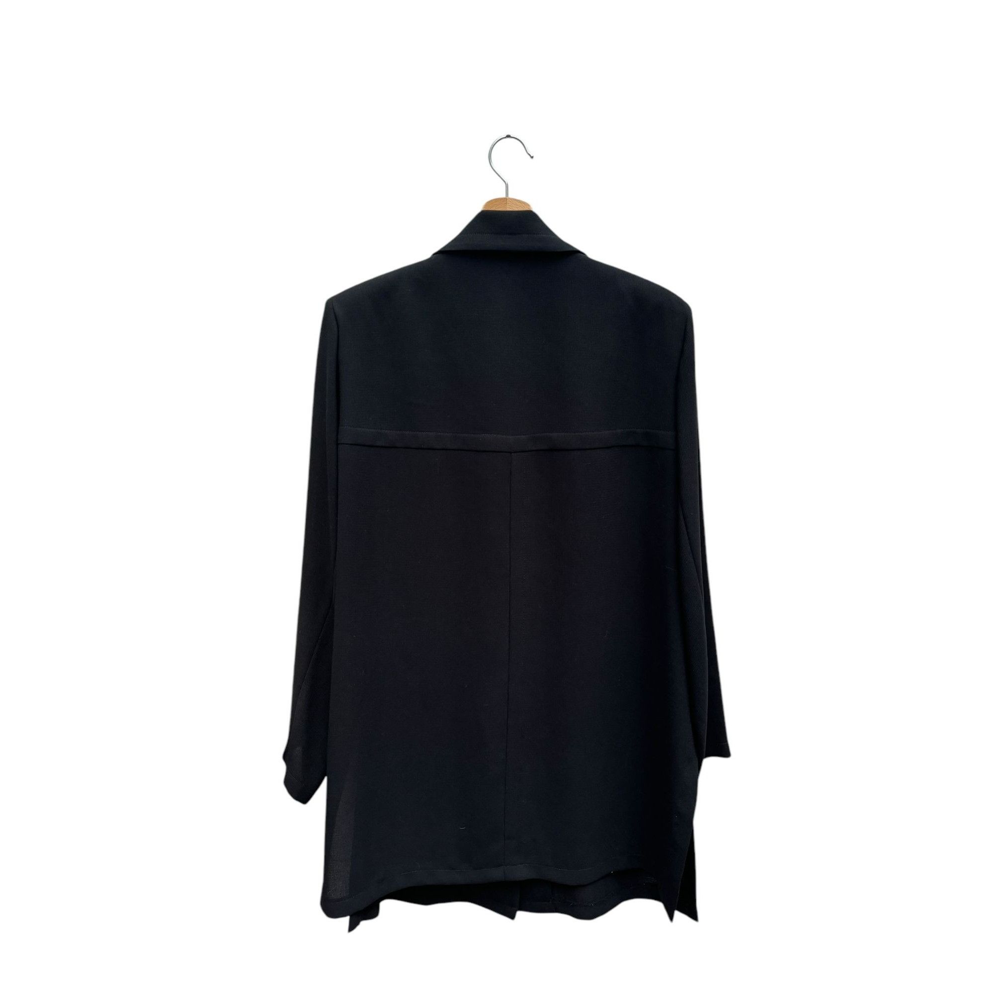 Yves Saint Laurent Black Wool Blouse Shirt Size L / US 10 / IT 46 - 3 Thumbnail