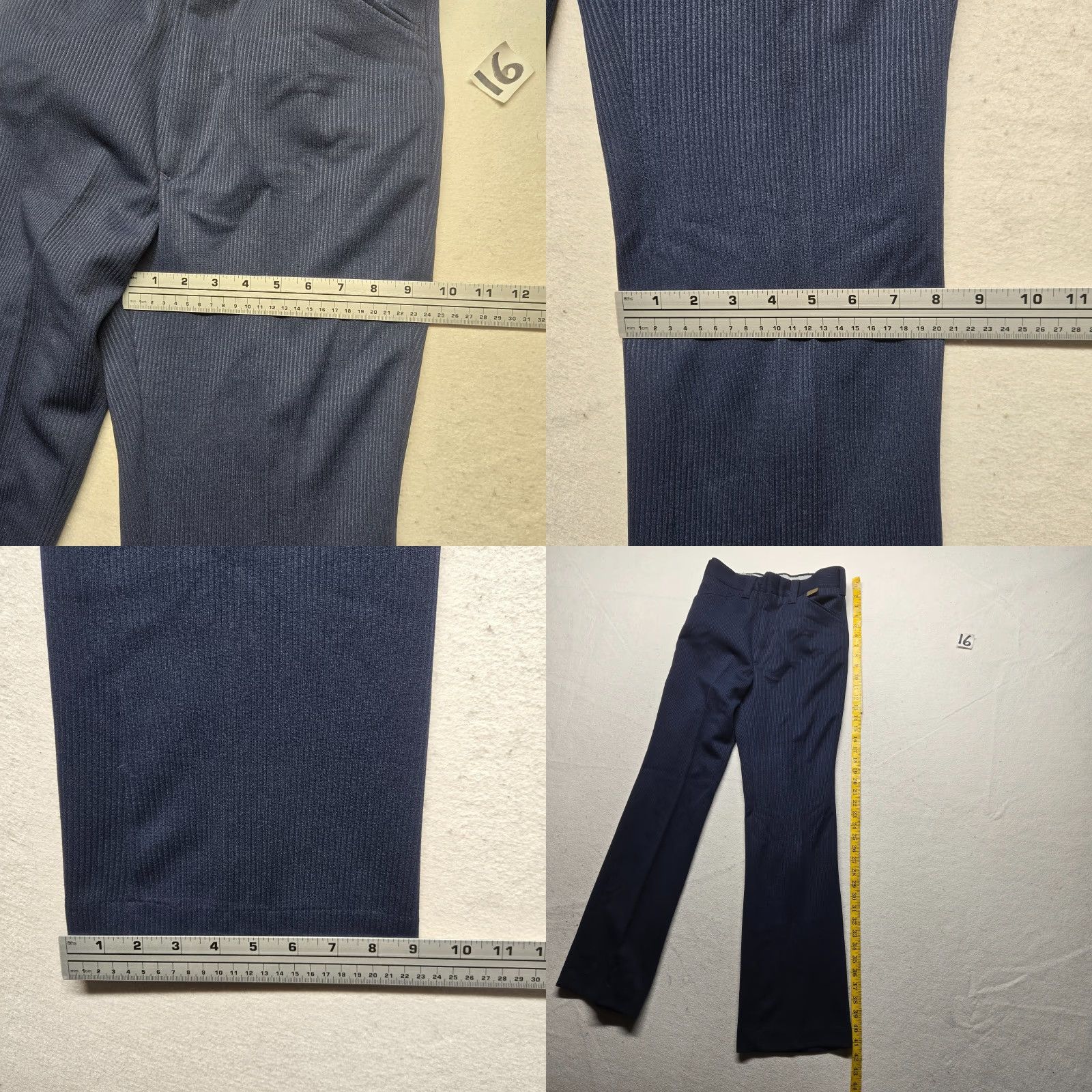 Wrangler VINTAGE Mr. Wrangler Blue Knit Flare Cuffed Plaid Pants 29 x 32 Mens 70s Polyester Vintage Pants Blue Wrangler 29 32 Men’s Size US 29 - 8 Thumbnail