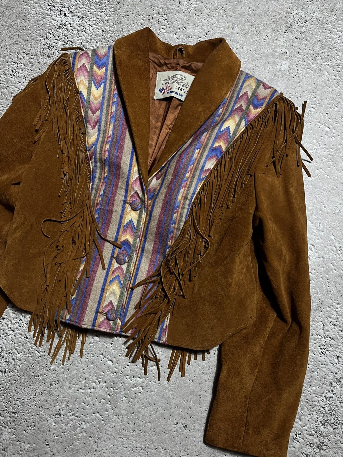 Cowboy Equipment Vintage Woman’s Made USA Lariat Leather Western Jacket Size M / US 6-8 / IT 42-44 - 2 Thumbnail