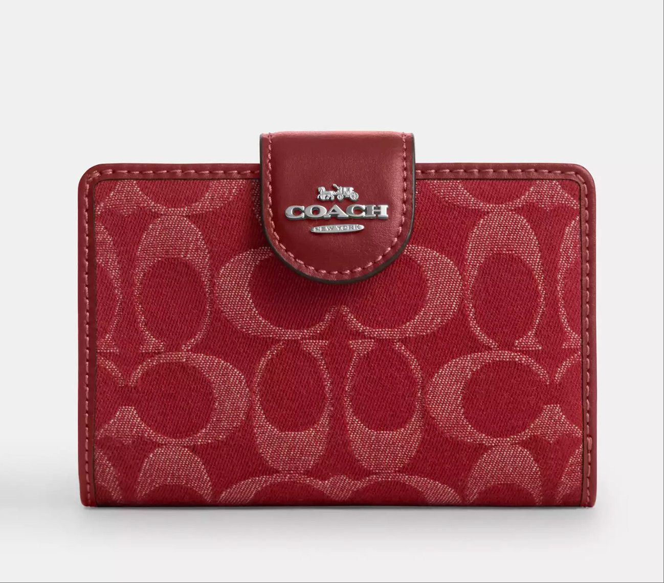 Coach Medium Corner Zip Wallet In Signature Denim CDF13 Size ONE SIZE - 8 Thumbnail