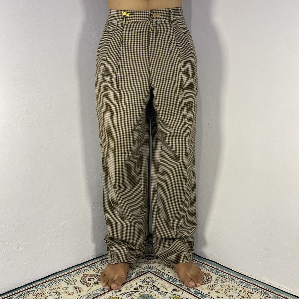 Issey Miyake × Japanese Brand 2000s - Issey Miyake Men Plaid Casual Work Pants Size US 28 / EU 44 - 2 Thumbnail