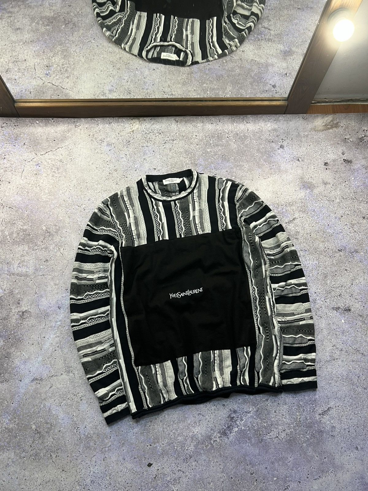 Saint Laurent Paris Black|White YSL Sweater Knit Yves Saint Laurent Sweater Size US L / EU 52-54 / 3 - 4 Thumbnail