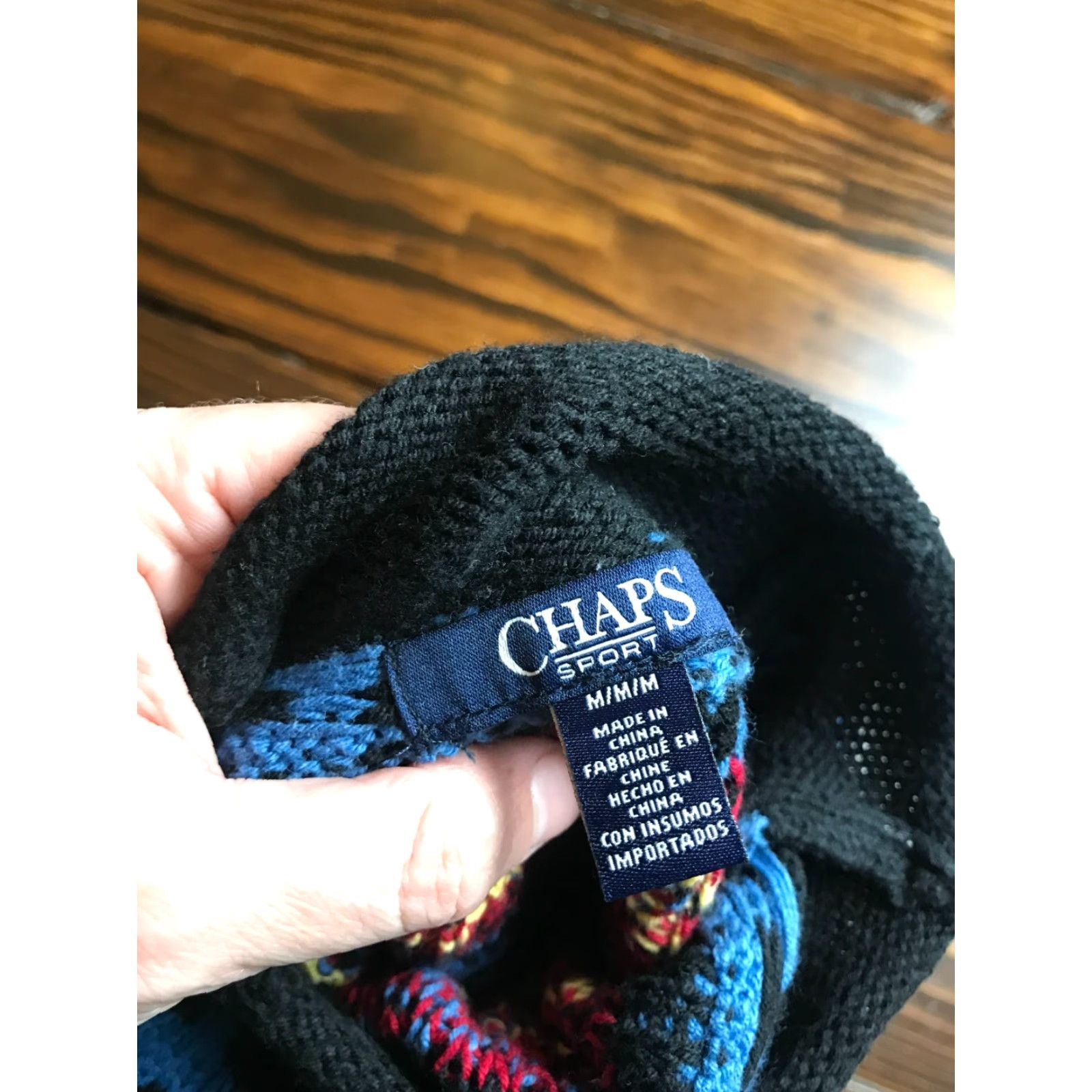 Chaps Chaps Sweater Women's Size Medium Cream Blue Aztec Pullover Size M / US 6-8 / IT 42-44 - 6 Thumbnail