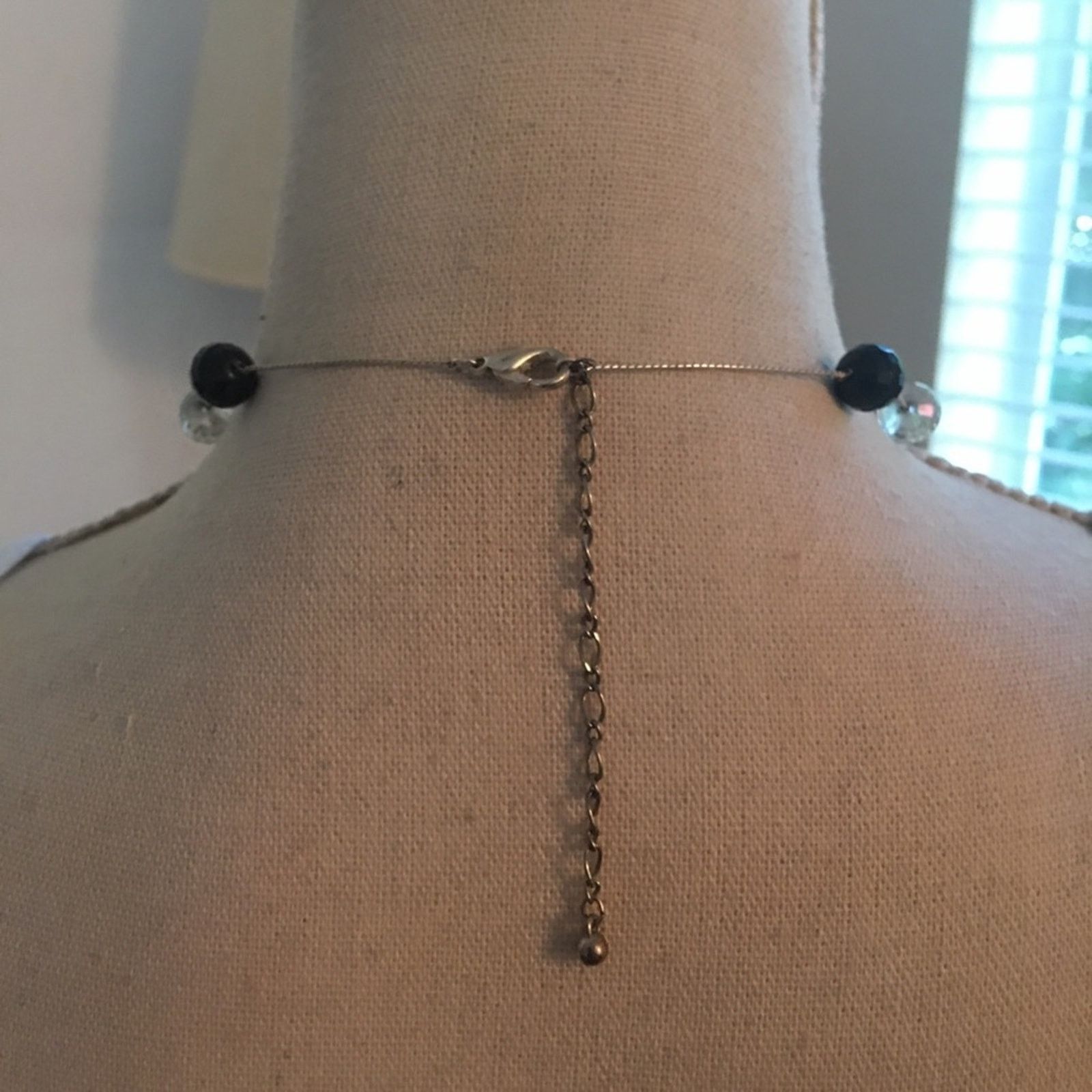 Vintage Vintage 90s faceted jet & AB stone chain necklace Size ONE SIZE - 7 Thumbnail
