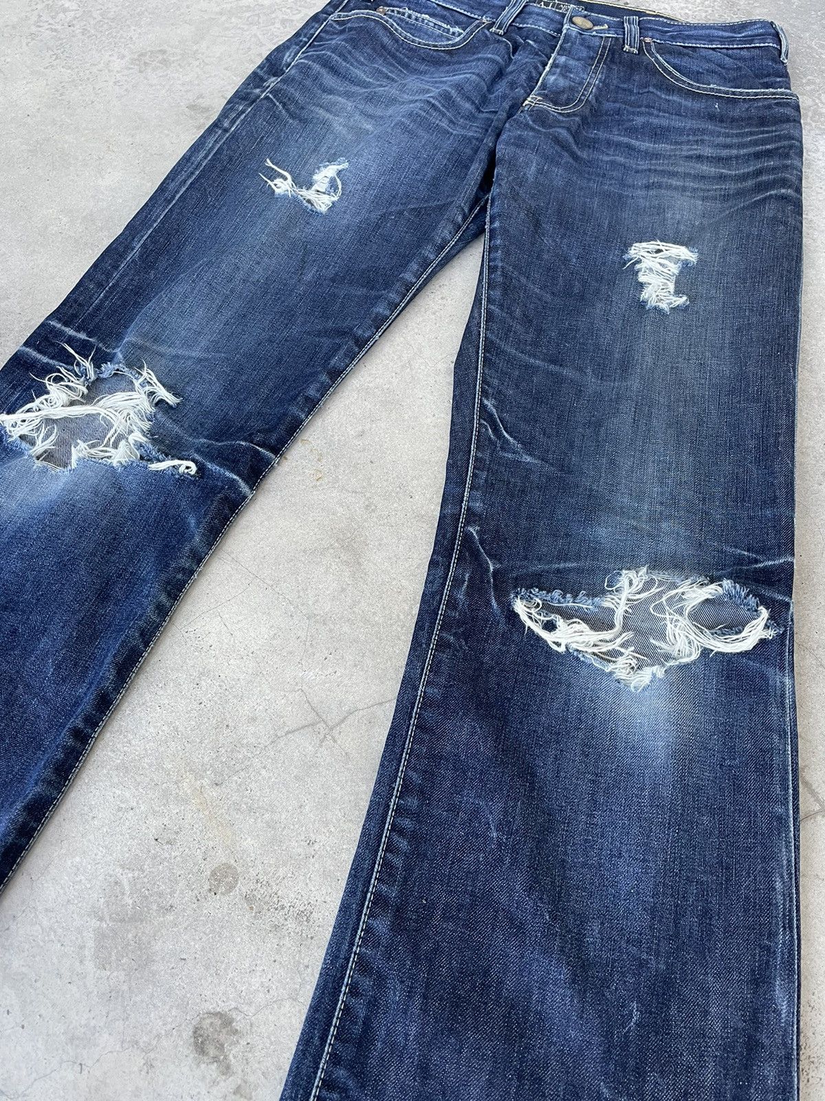 Armani Armani Jeans Indigo 007 Series Distressed Denim Size US 30 / EU 46 - 2 Thumbnail