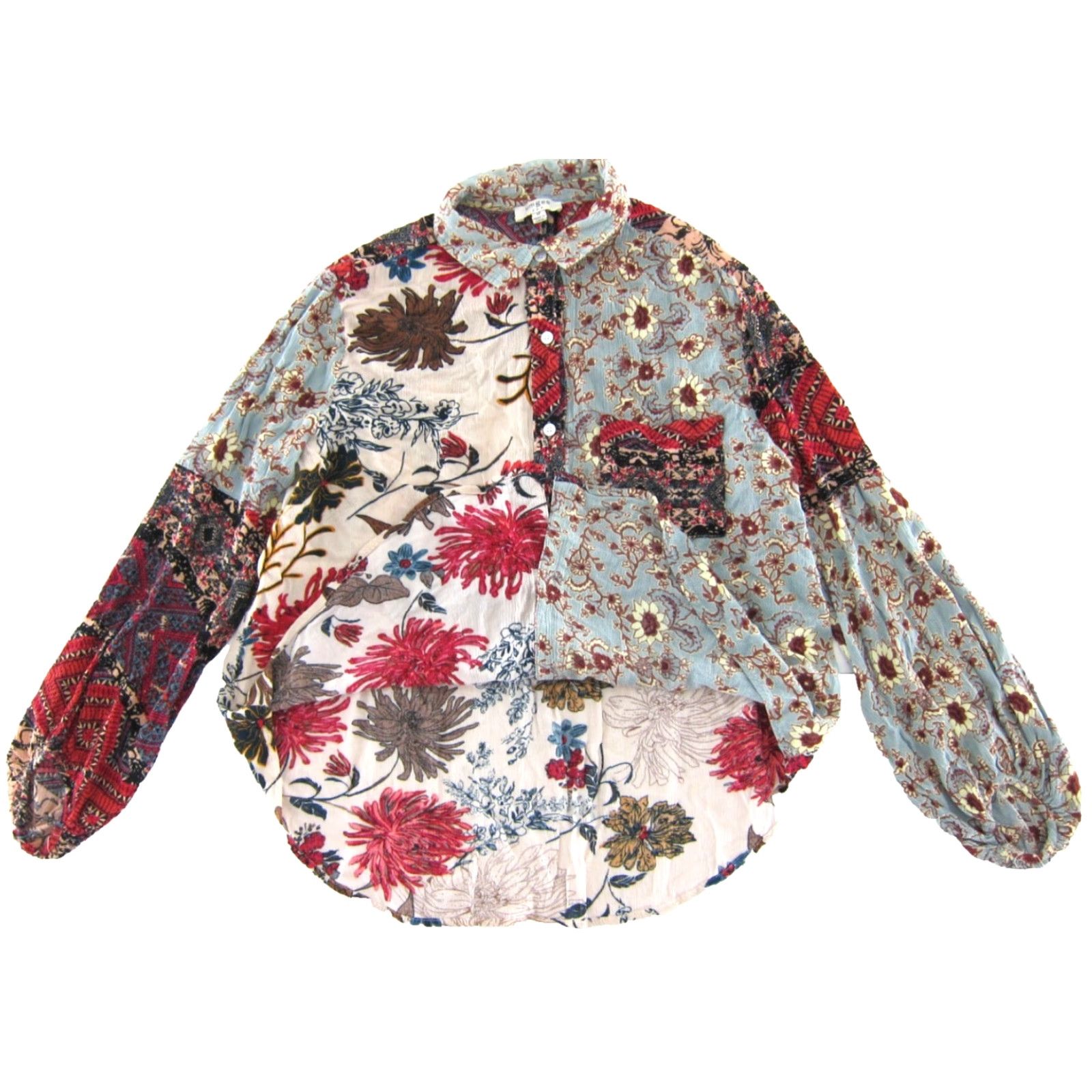 Pinko UMGEE Blouse Shirt M Floral Button Up Long Sleeve Rayon Pink Size M / US 6-8 / IT 42-44 - 4 Thumbnail