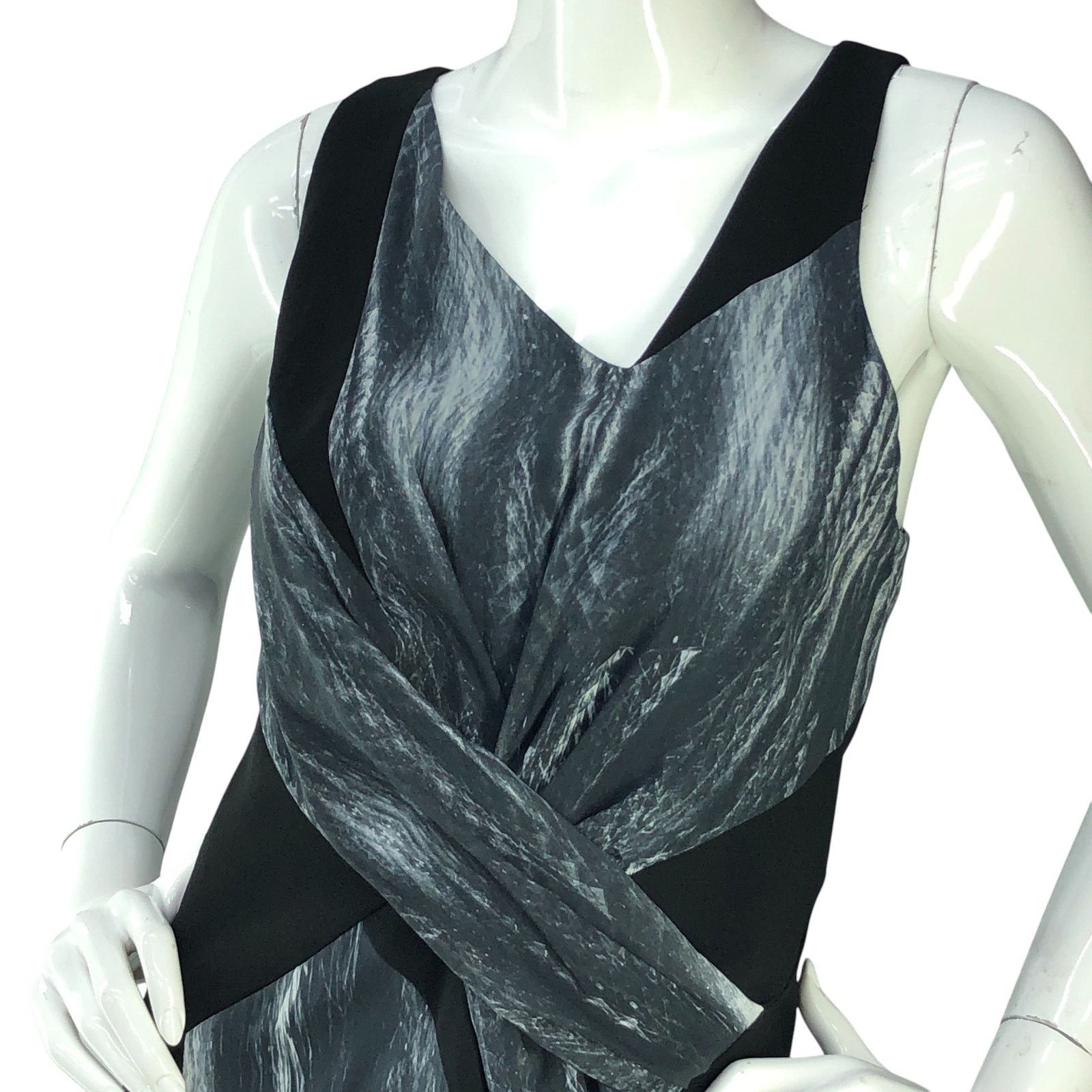 Helmut Lang Helmut Lang Size 4 Dress Vertebrae Print Silk Sheath V Neck Size S / US 4 / IT 40 - 2 Thumbnail