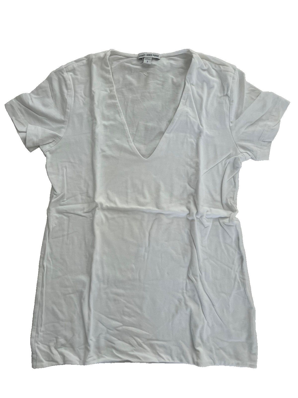 James Perse James Perse WSJH3296 V-Neck White Top ( 3 ) Size ONE SIZE - 1 Thumbnail