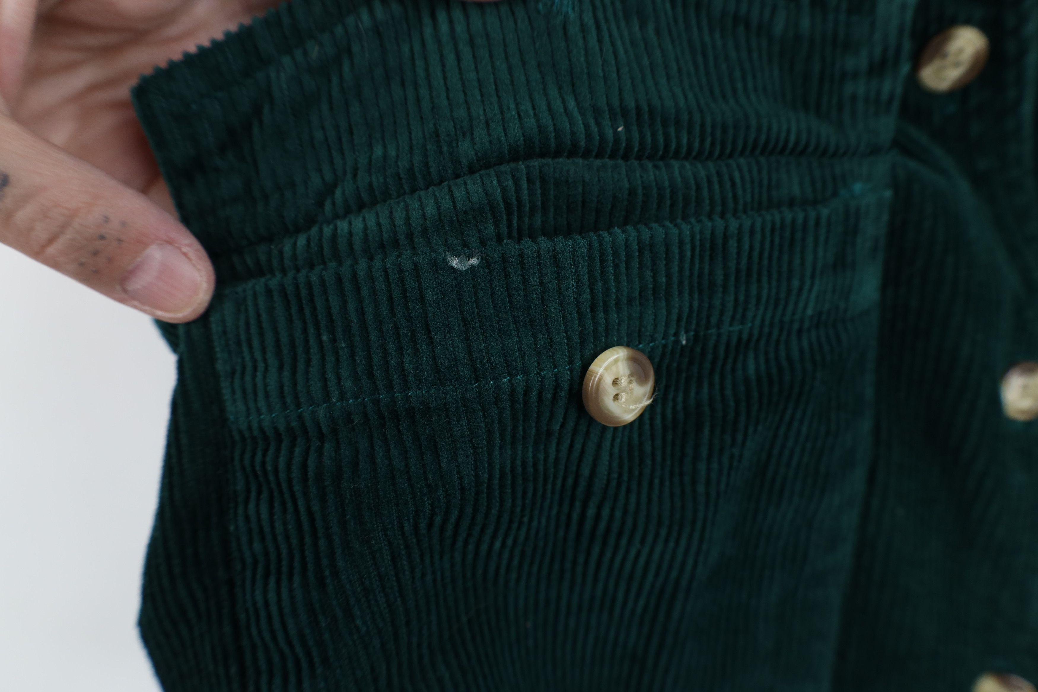 Vintage Vintage 90s Streetwear Corduroy Button Vest Jacket Green Size S / US 4 / IT 40 - 4 Thumbnail